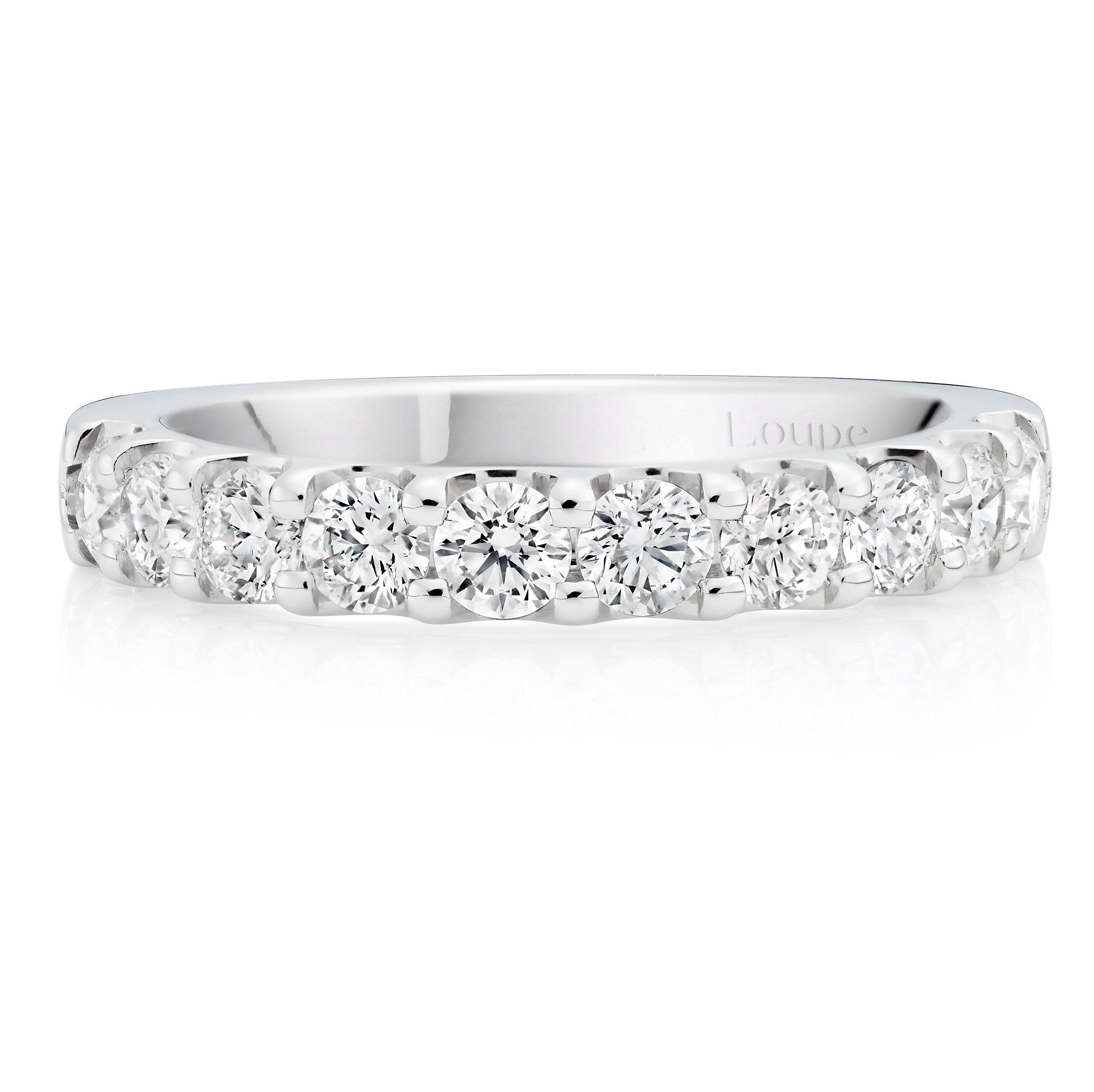 Loupe Icons Half Eternity Diamond Ring in Platinum
