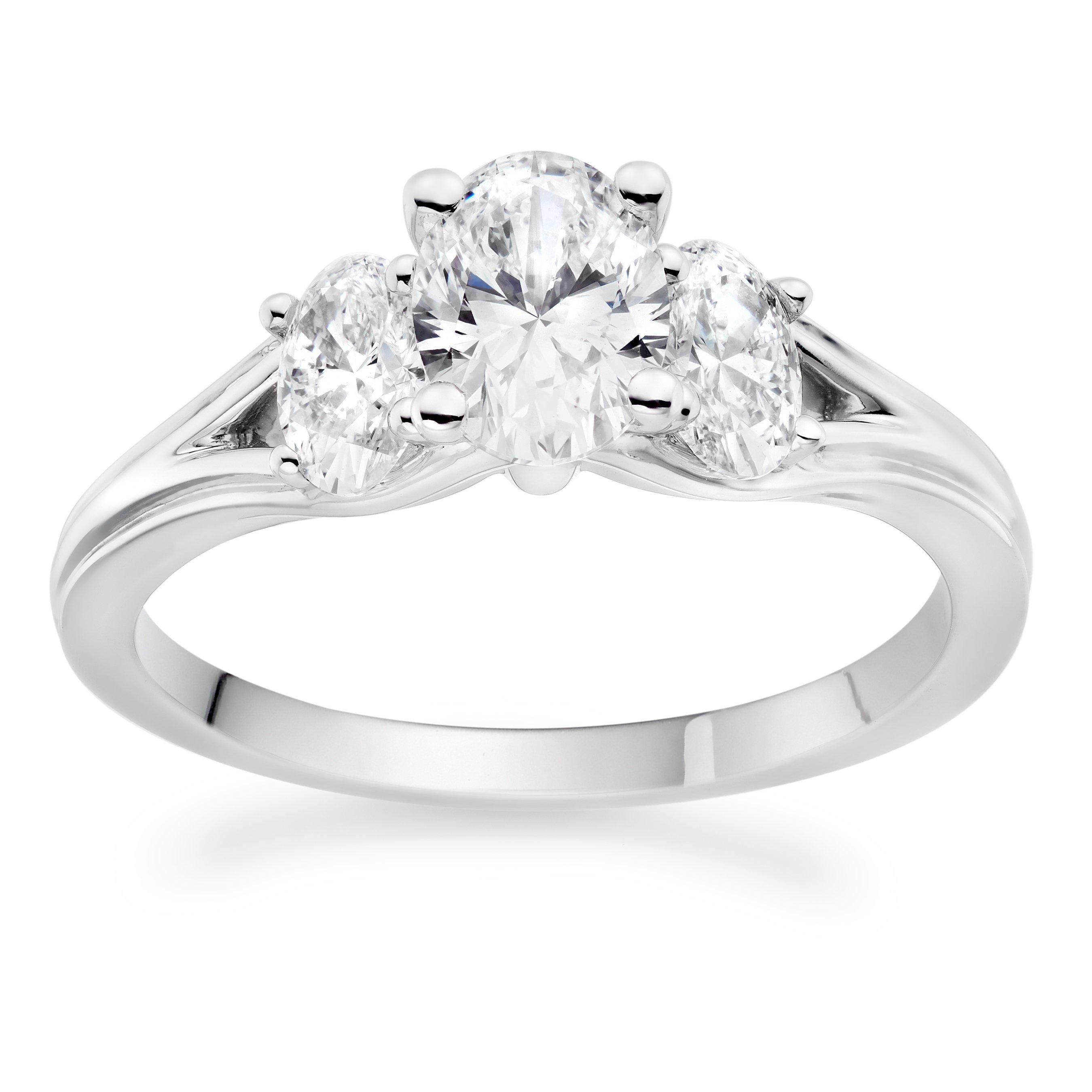 Adelaide Diamond Three Stone Ring in Platinum