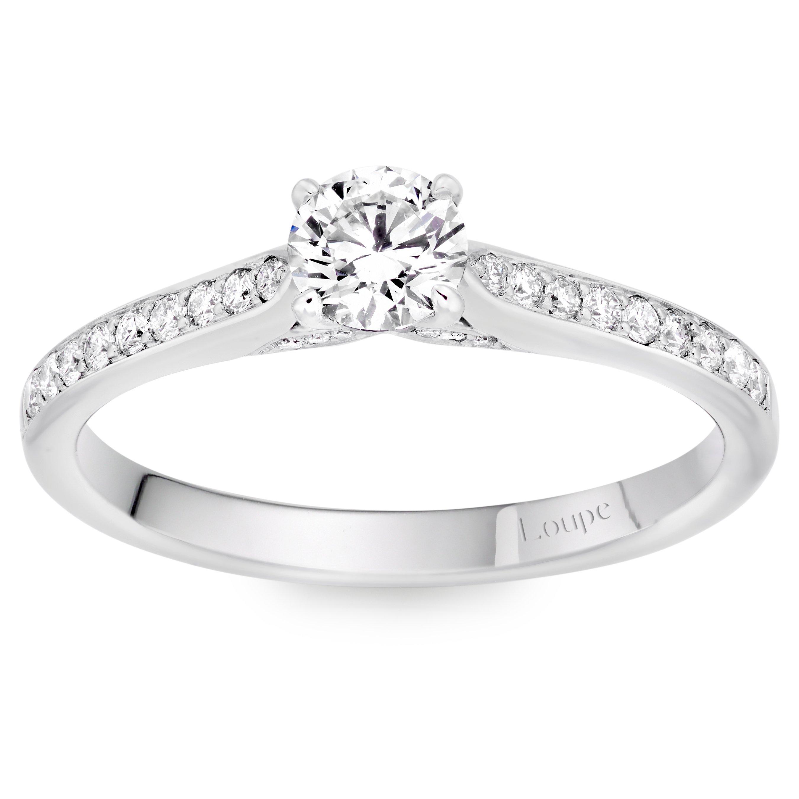 Loupe Icons Solitaire Diamond Ring in Platinum