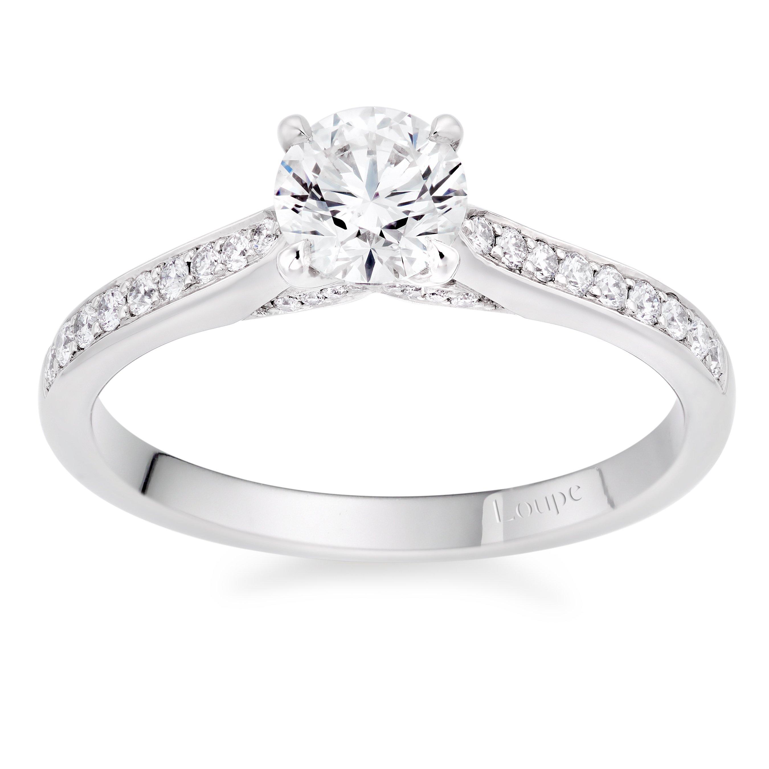 Loupe Icons Solitaire Diamond Ring in Platinum