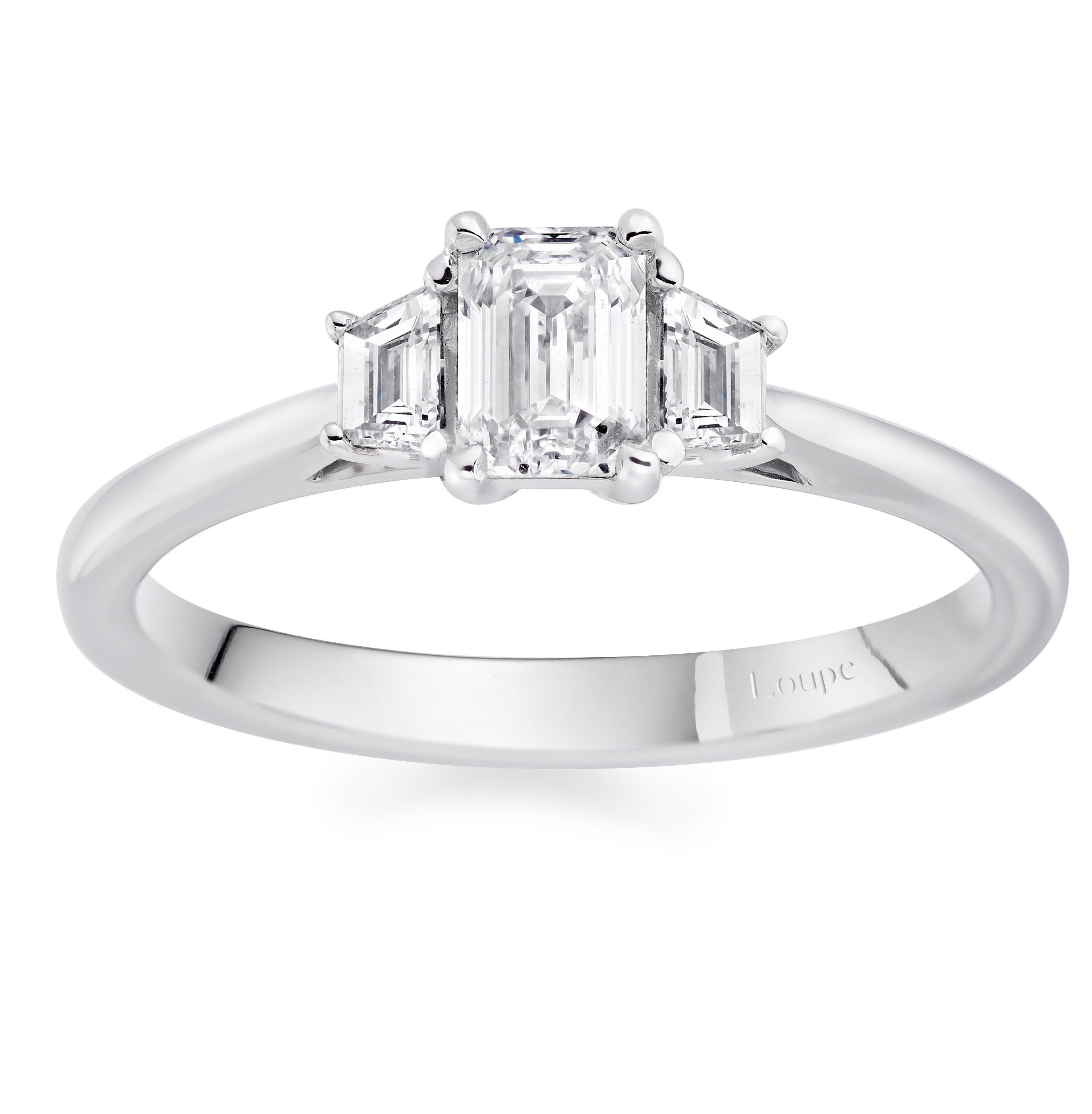 Loupe Icons Three Stone Diamond Ring in Platinum