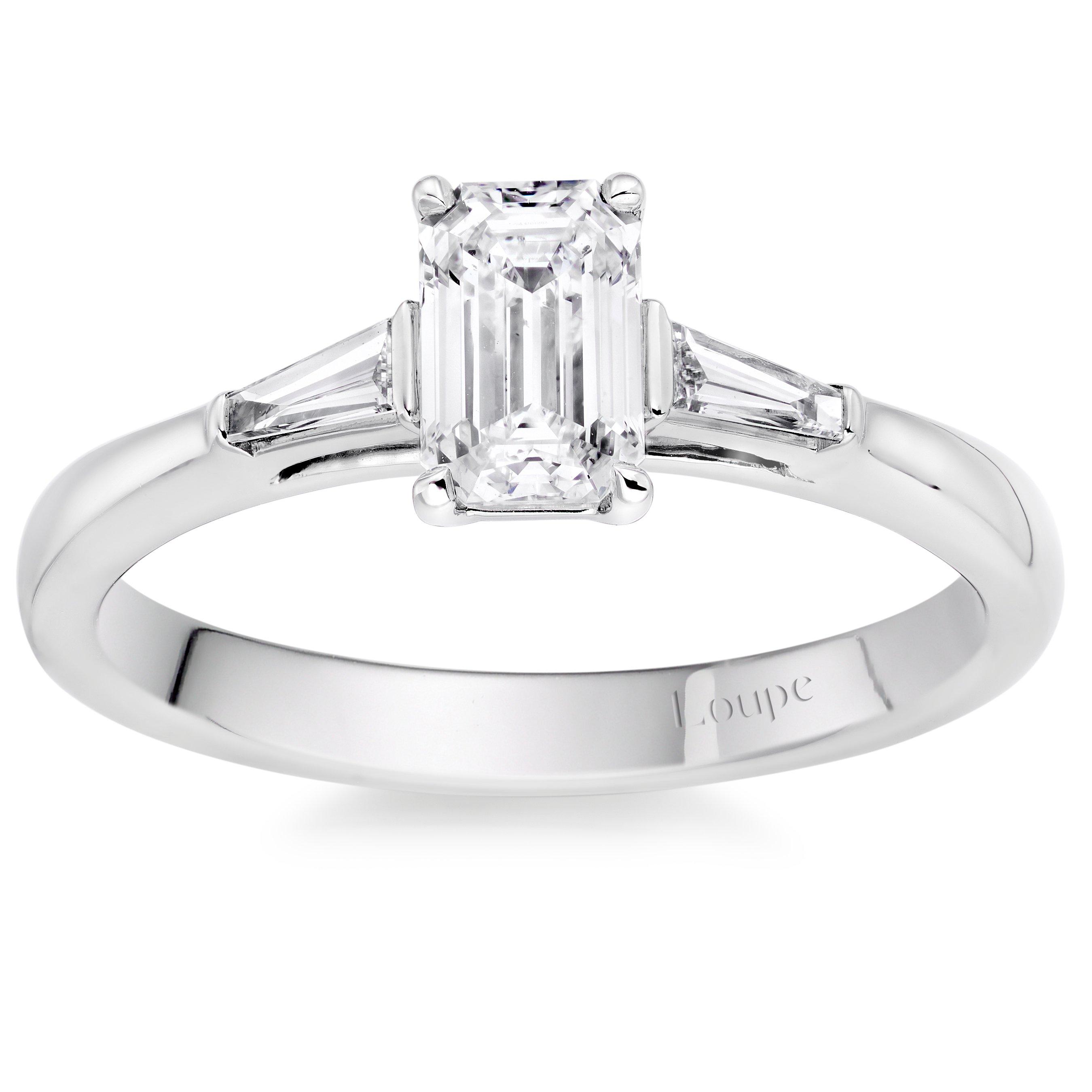 Loupe Icons Three Stone Diamond Ring in Platinum