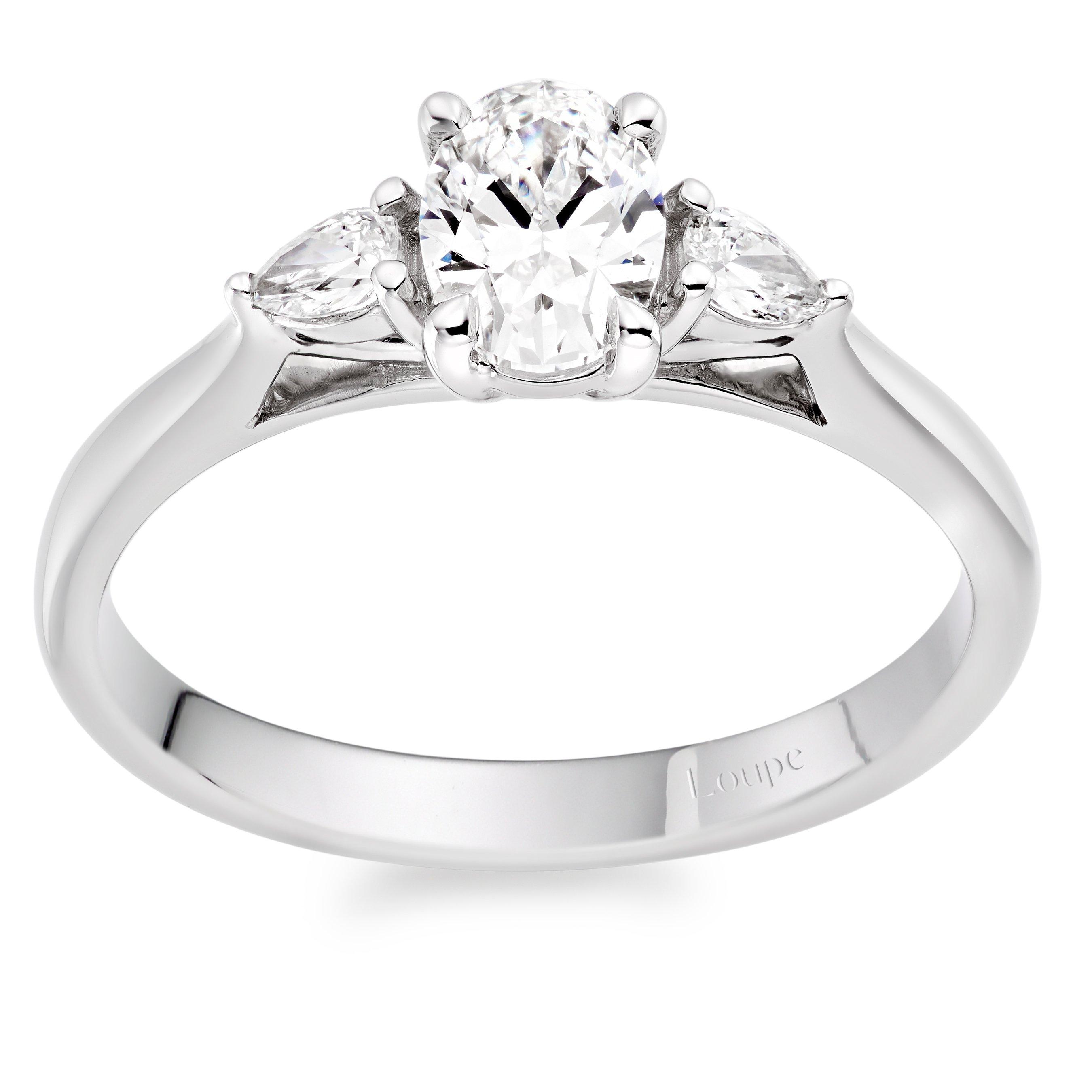 Loupe Icons Three Stone Diamond Ring in Platinum