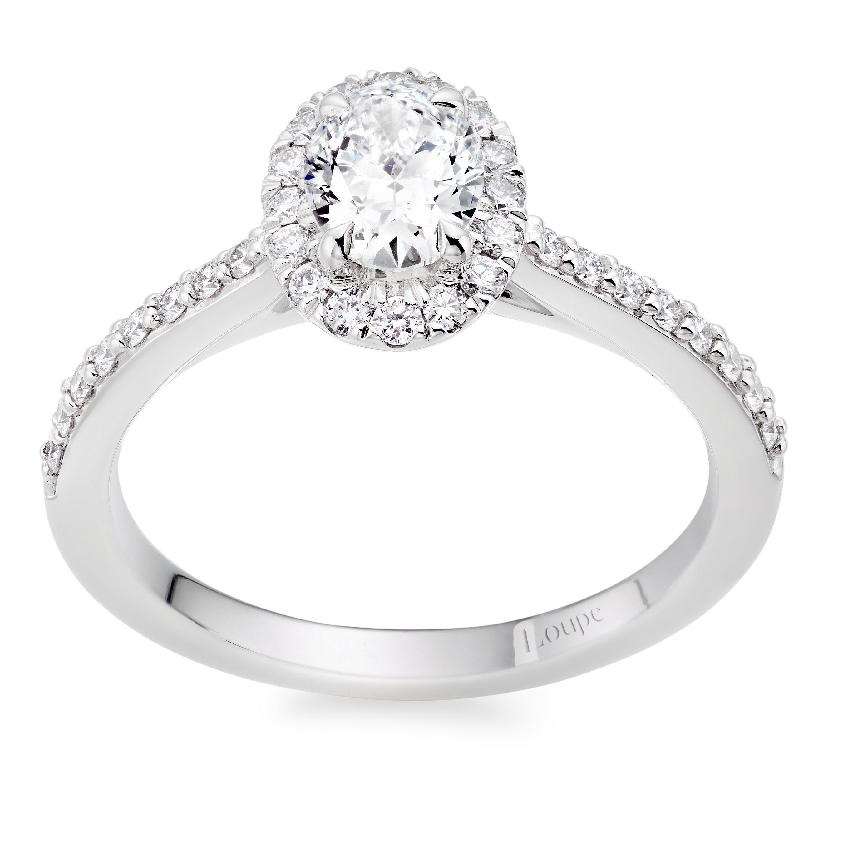 Celeste Halo Diamond Ring in Platinum