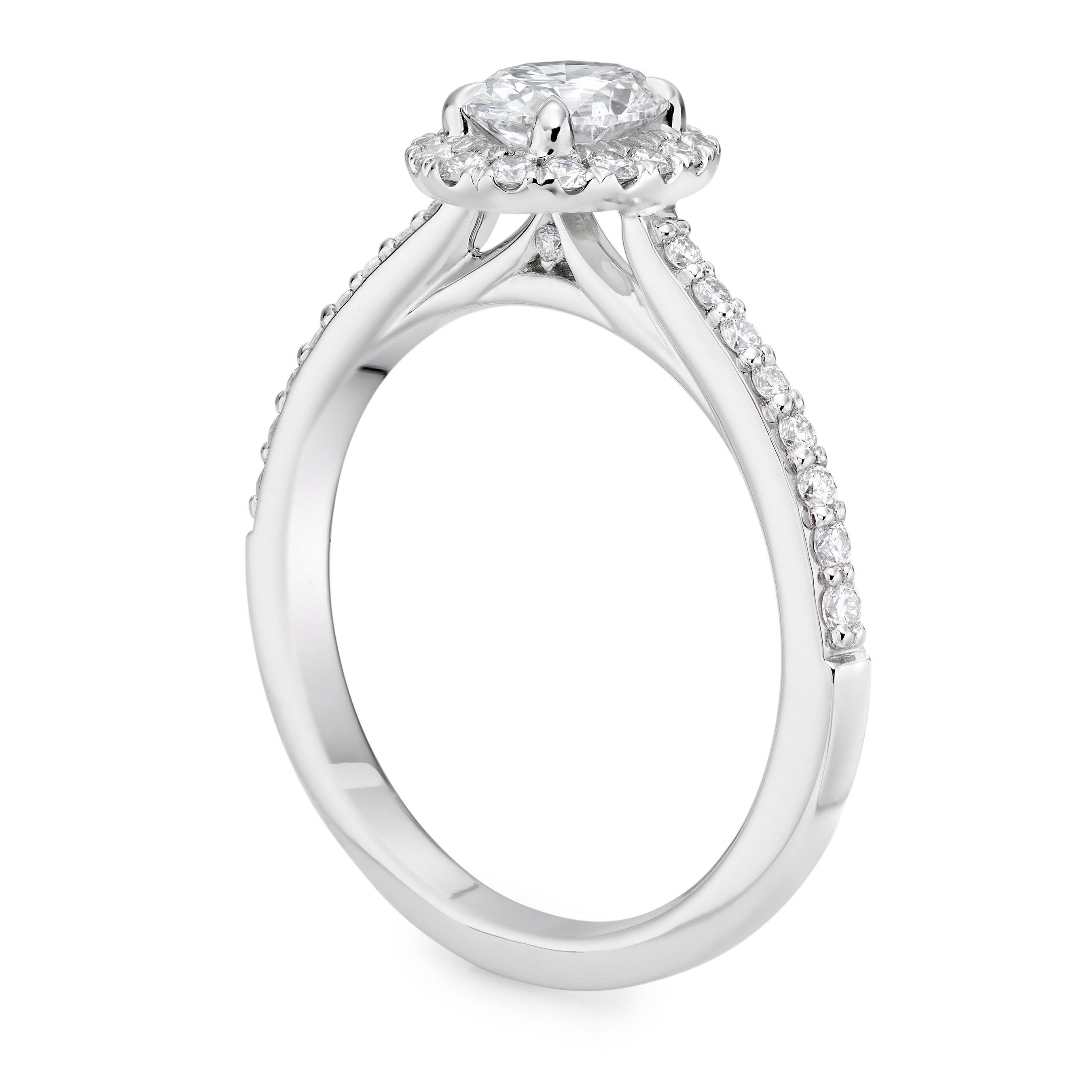 Celeste Halo Diamond Ring in Platinum