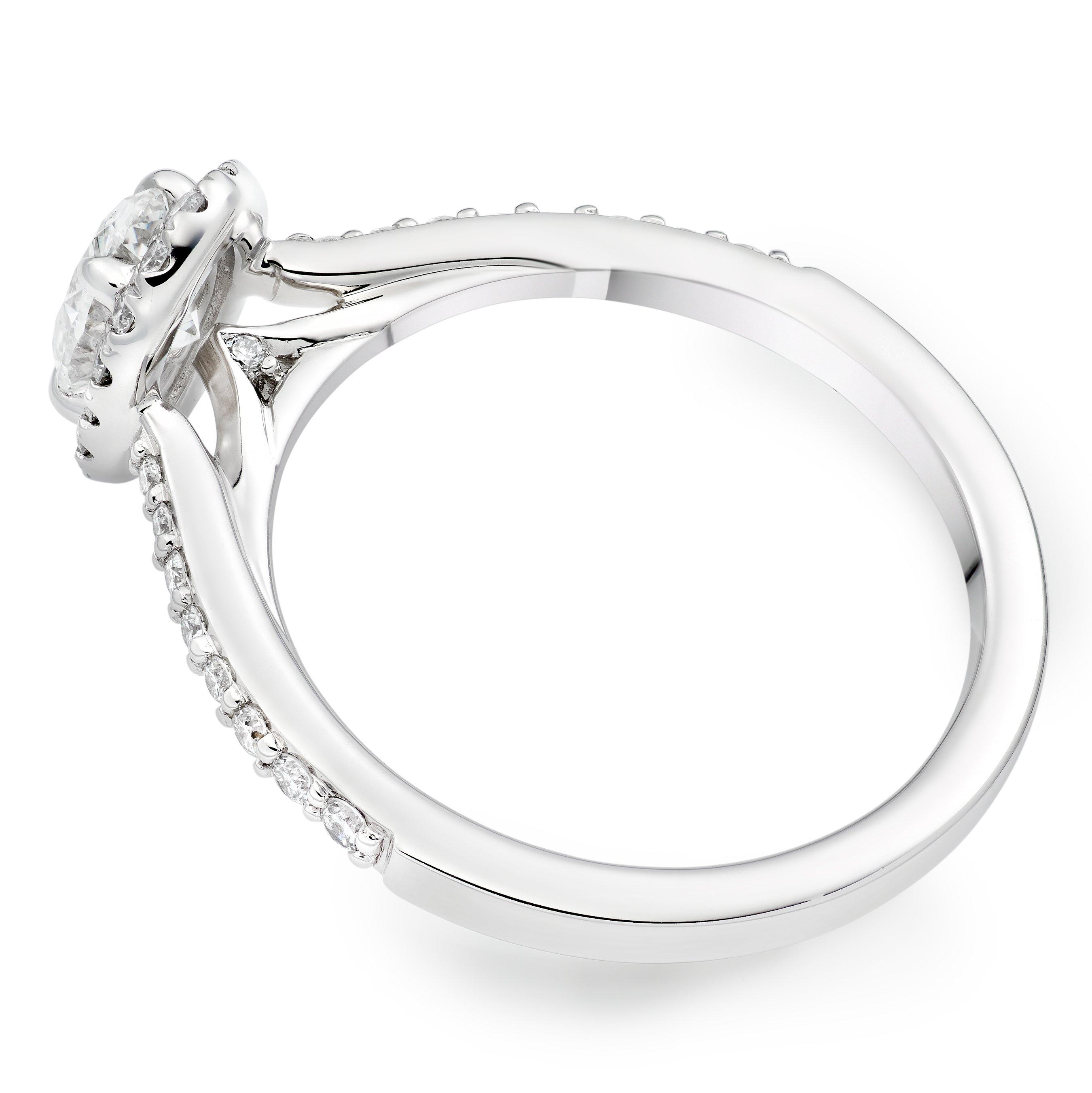 Celeste Halo Diamond Ring in Platinum