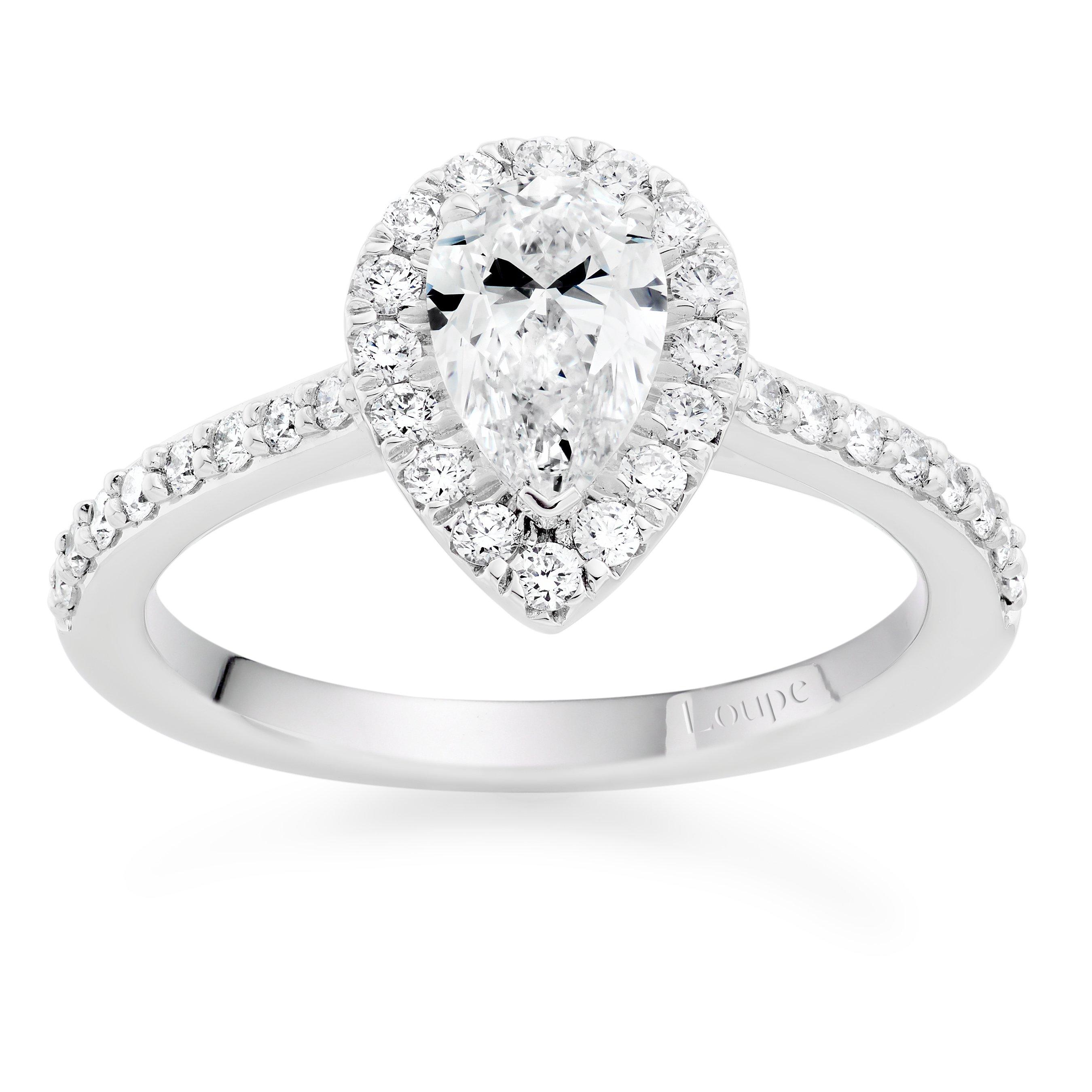 Loupe Celeste Halo Diamond Ring in Platinum