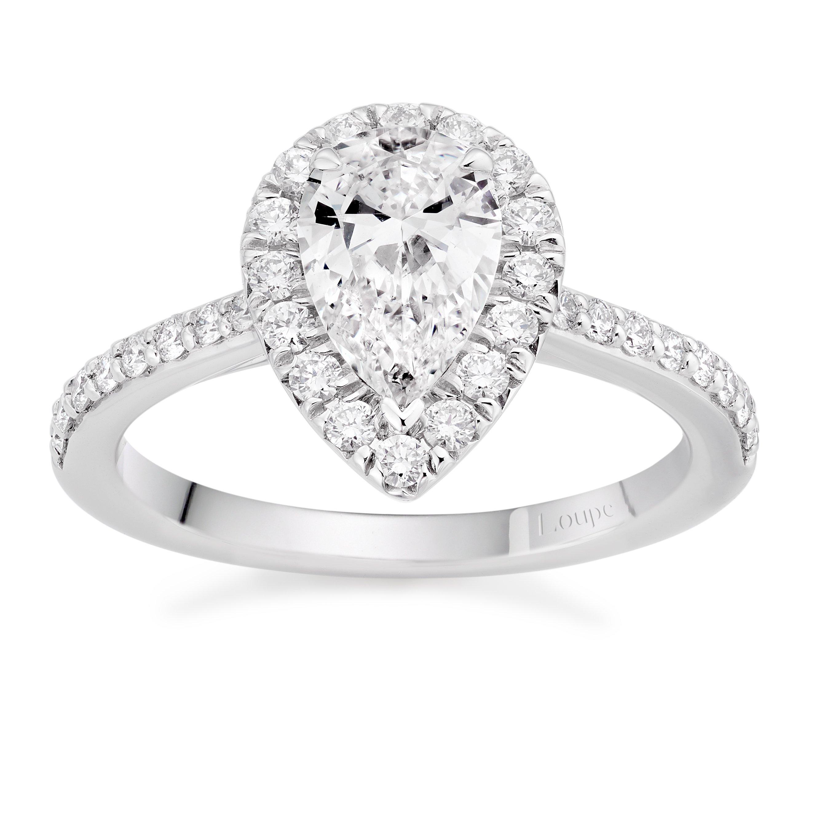 Loupe Celeste Halo Diamond Ring in Platinum