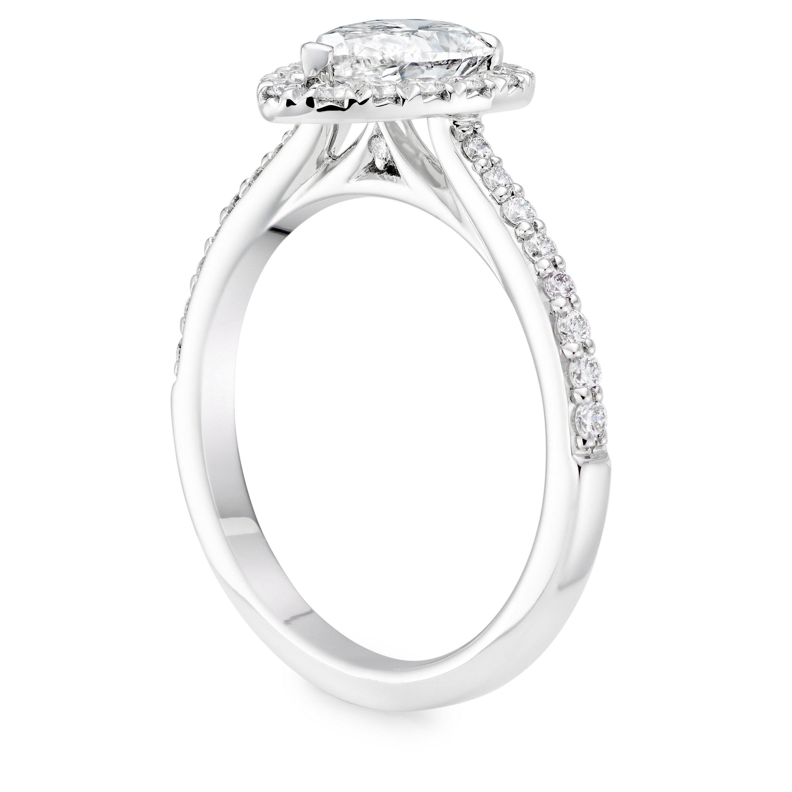 Celeste Halo Diamond Ring in Platinum