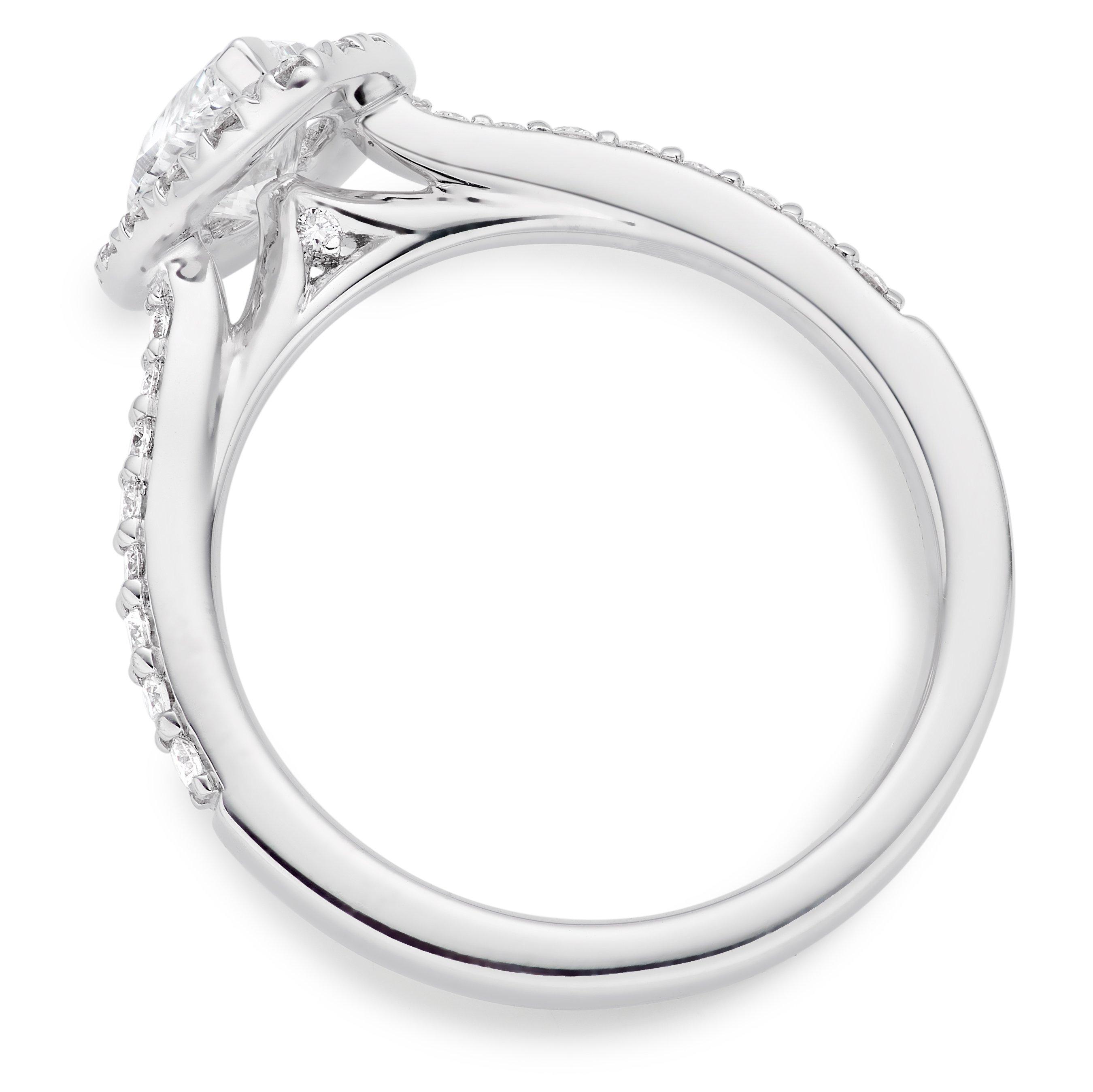 Celeste Halo Diamond Ring in Platinum