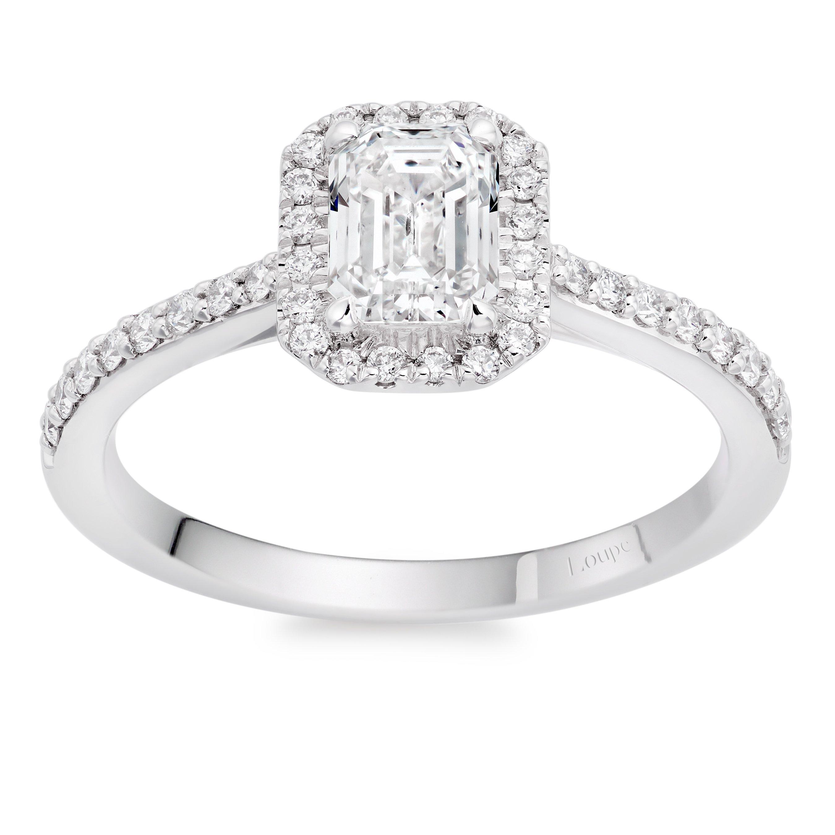 Celeste Halo Diamond Ring in Platinum