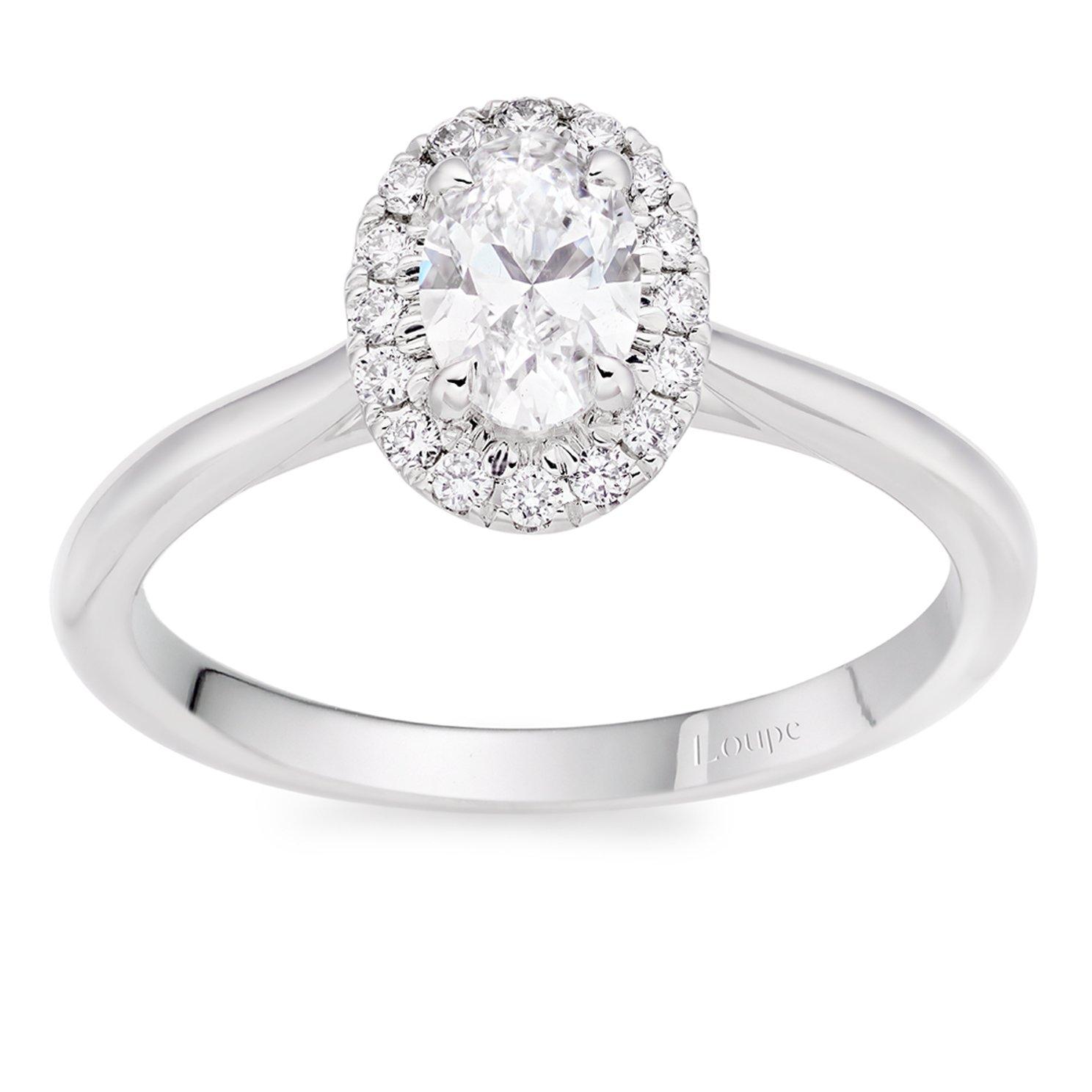 Celeste Halo Diamond Ring in Platinum