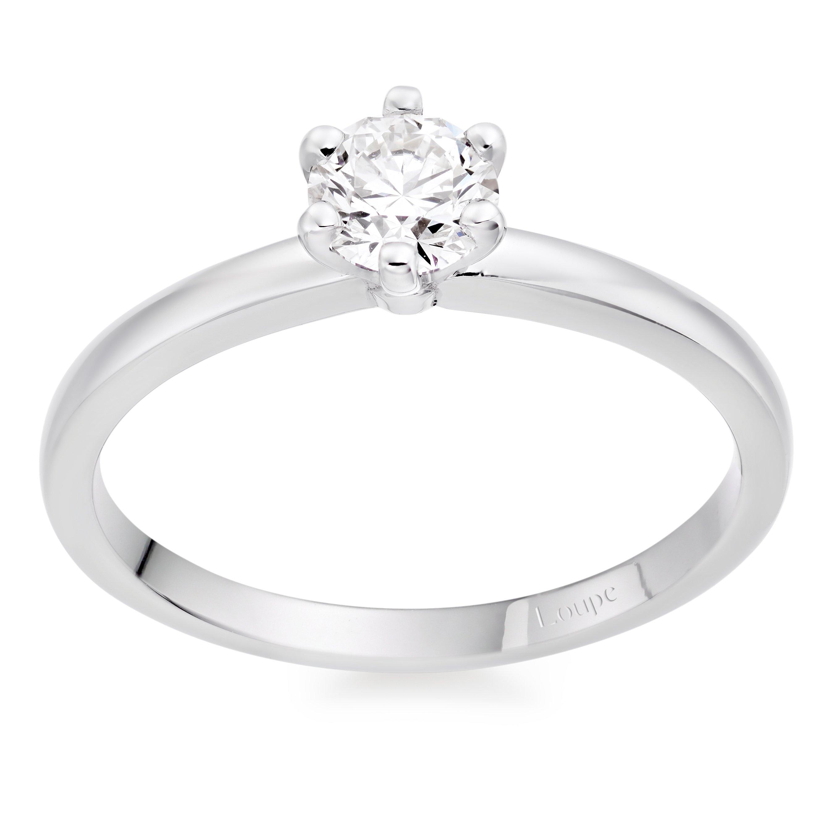 Loupe Icons Solitaire Diamond Ring in Platinum