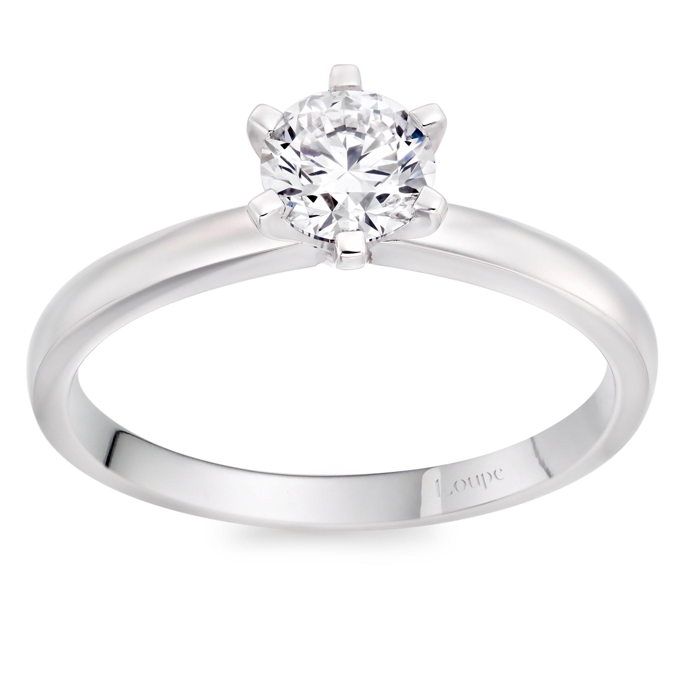 Loupe Icons Solitaire Diamond Ring in Platinum