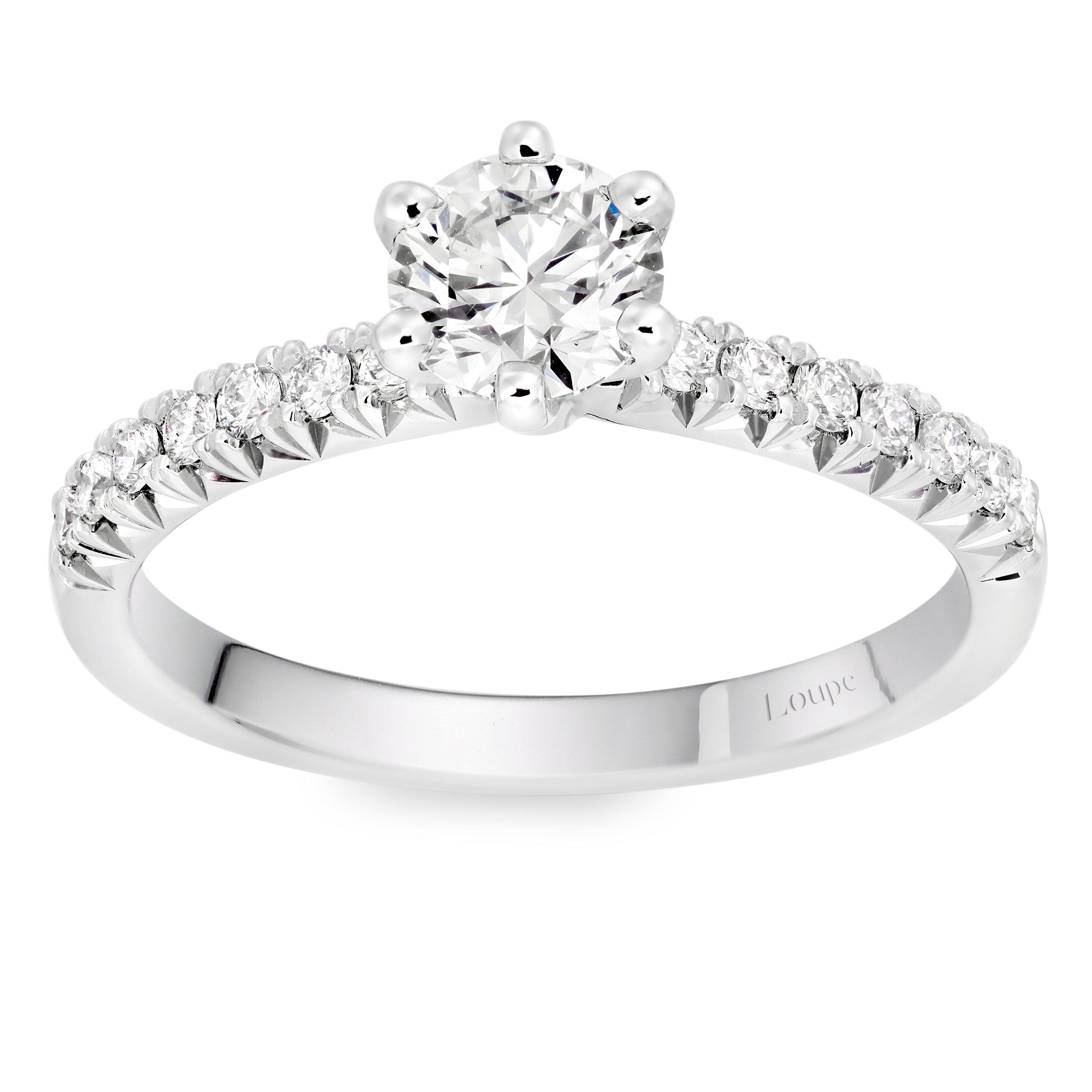 Loupe Icons Solitaire Diamond Ring in Platinum