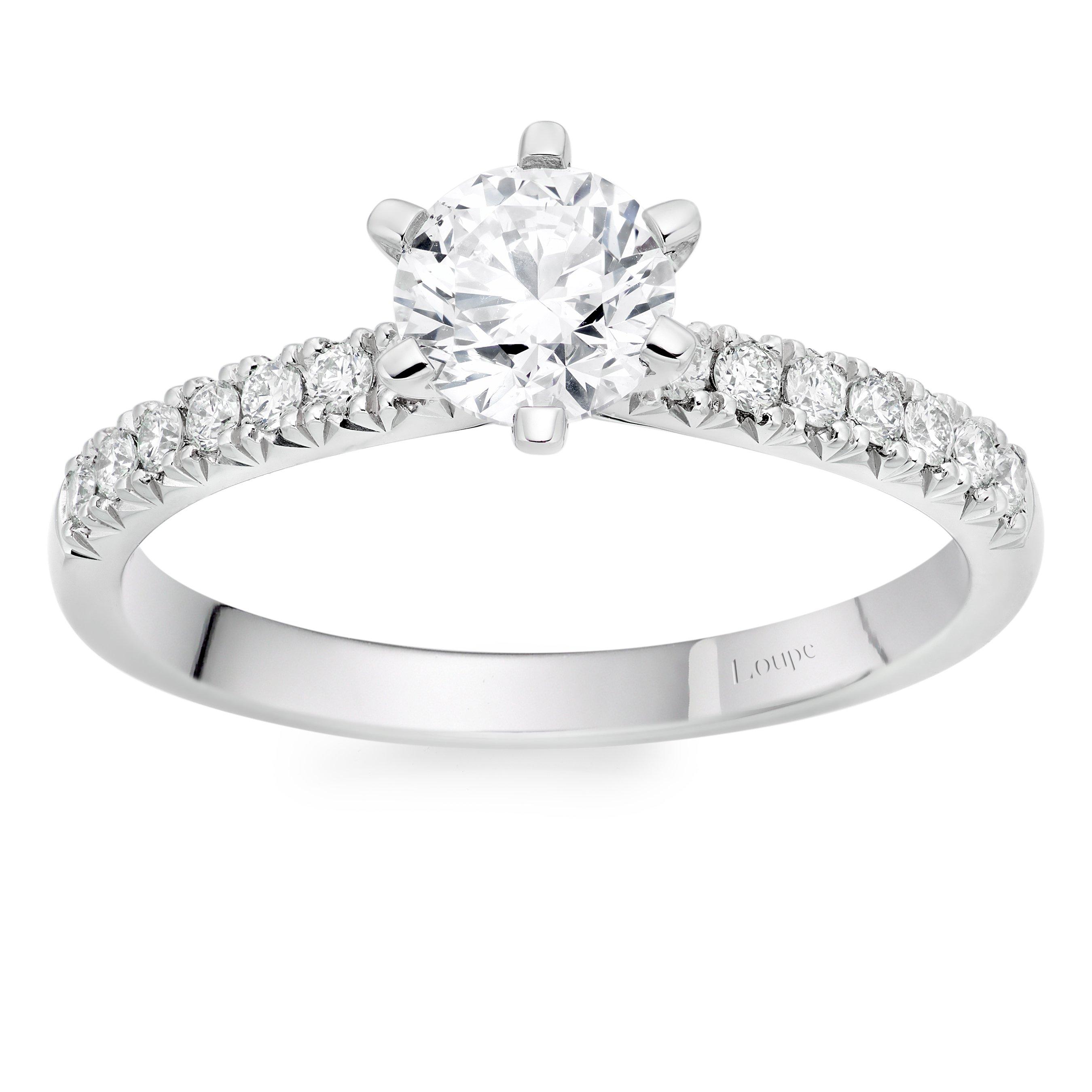 Loupe Icons Solitaire Diamond Ring in Platinum