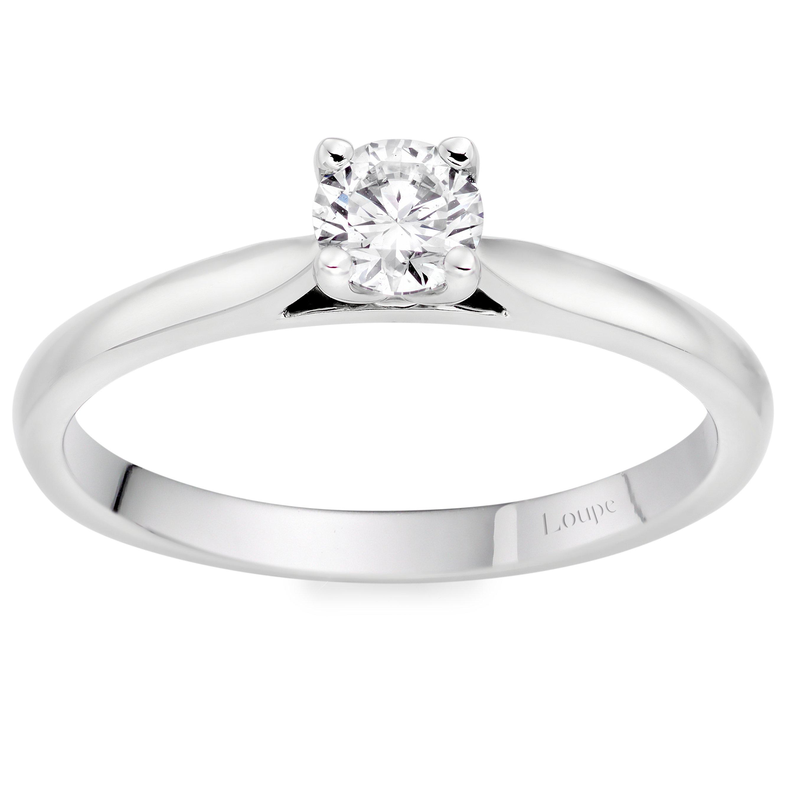 Loupe Icons Solitaire Diamond Ring in Platinum
