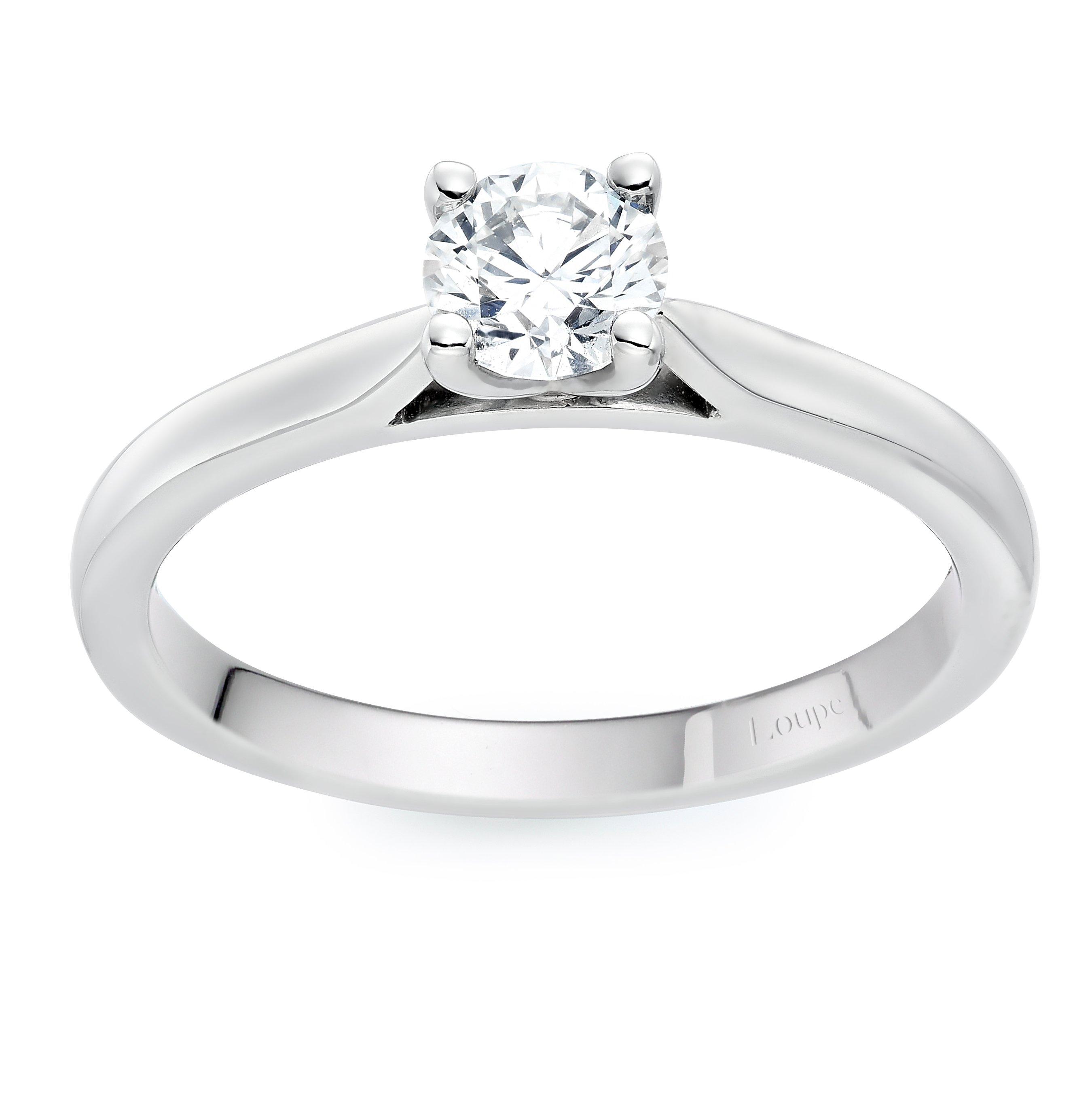 Loupe Icons Solitaire Diamond Ring in Platinum