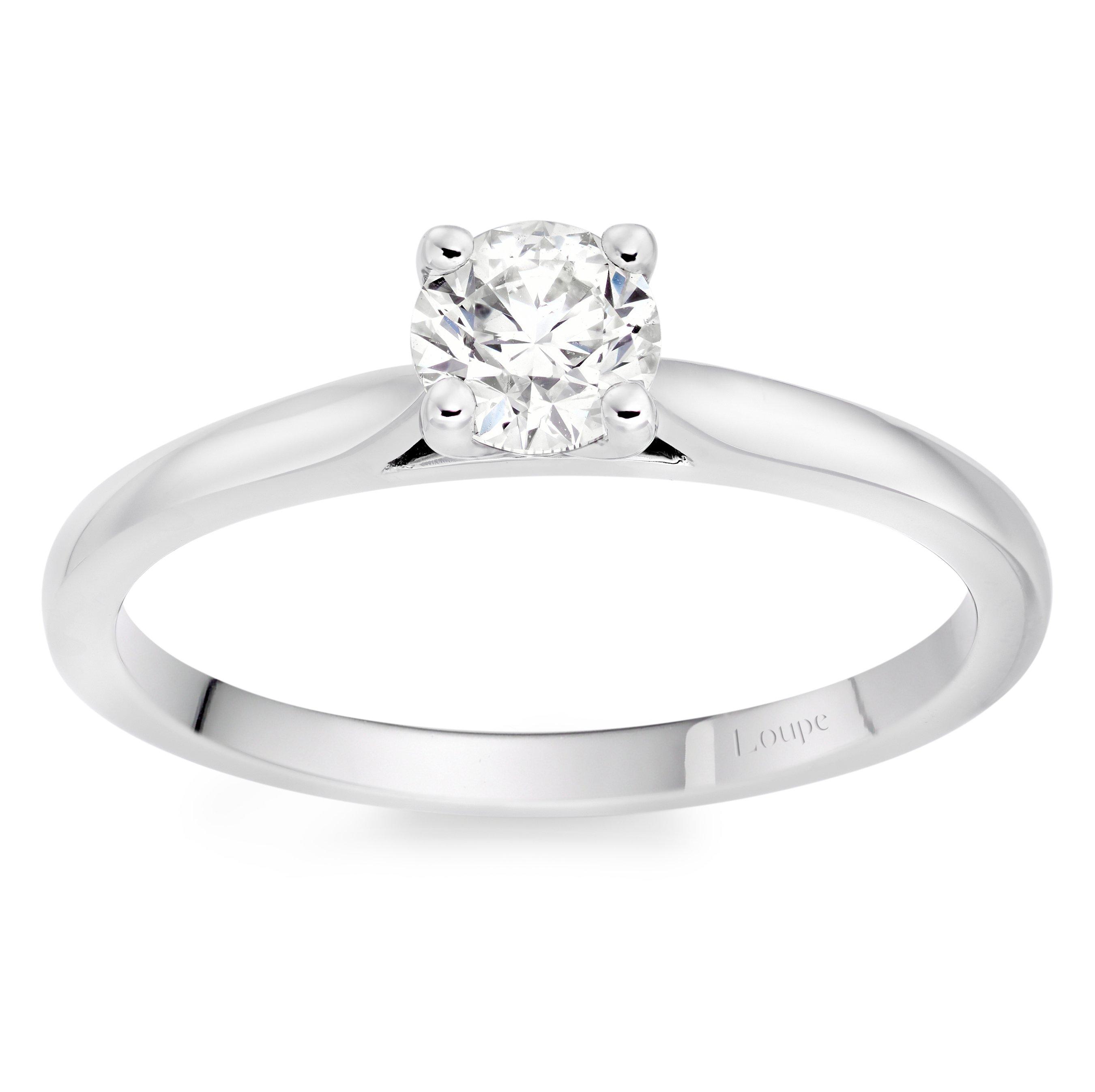 Loupe Icons Solitaire Diamond Ring in Platinum