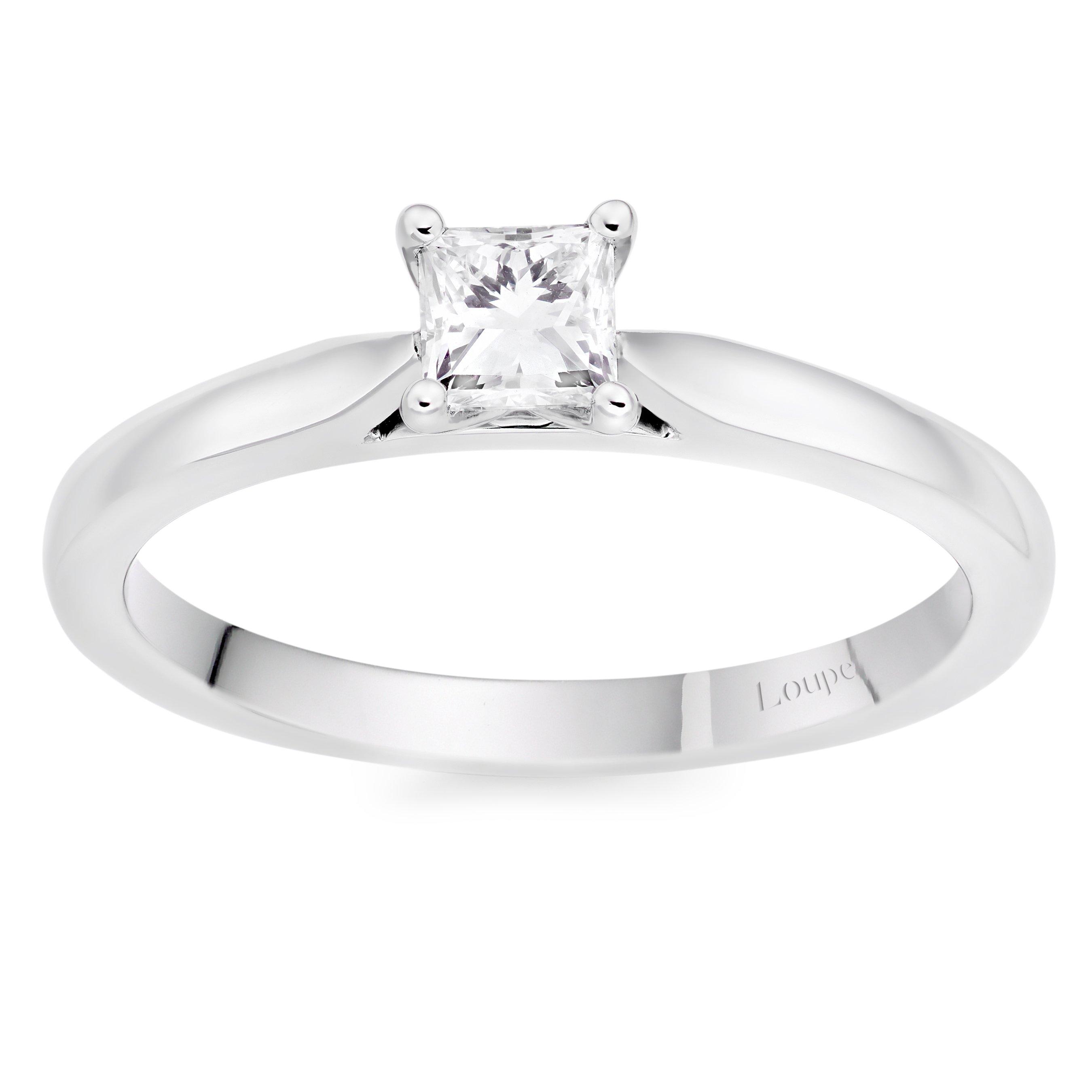 Loupe Icons Solitaire Diamond Ring in Platinum