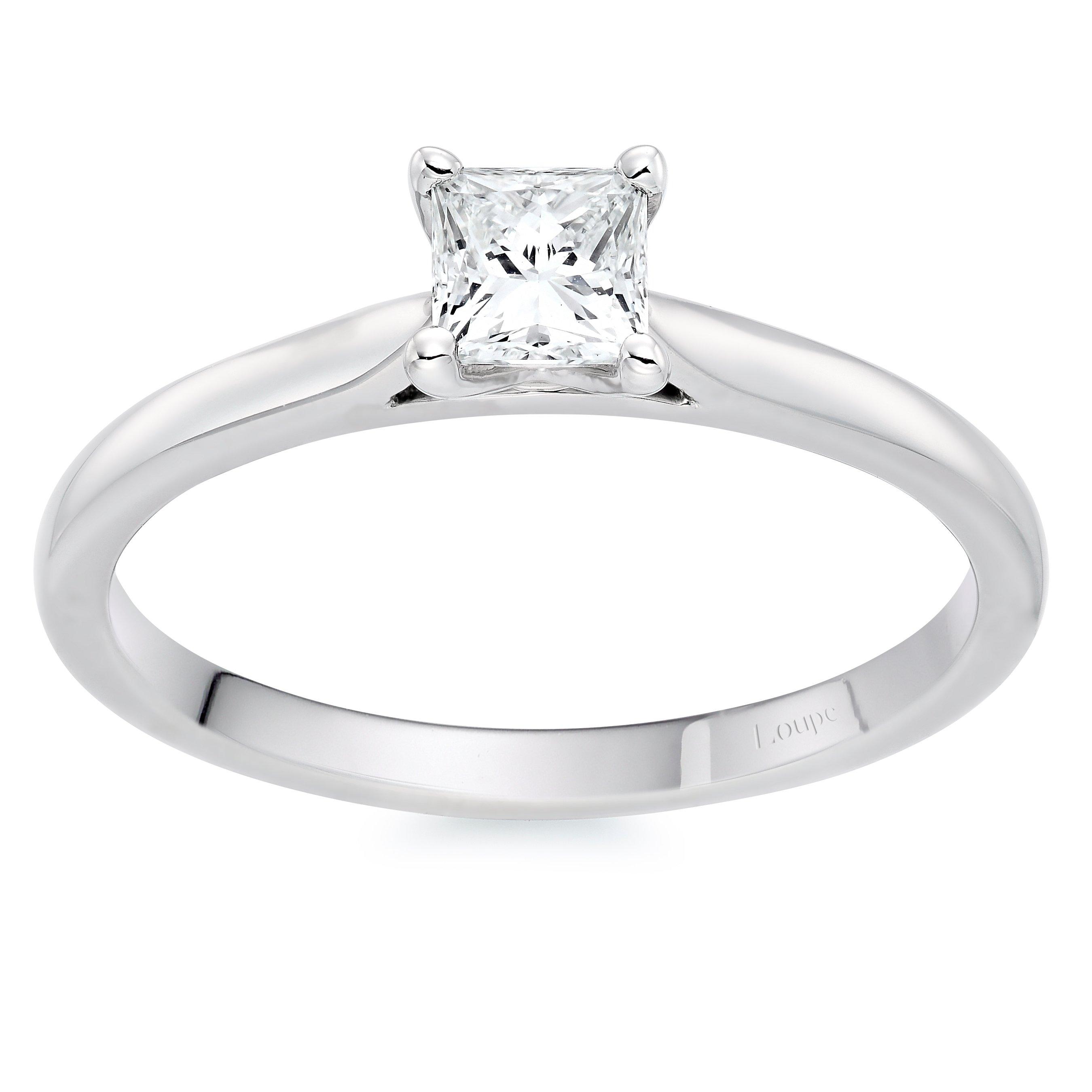 Loupe Icons Solitaire Diamond Ring in Platinum