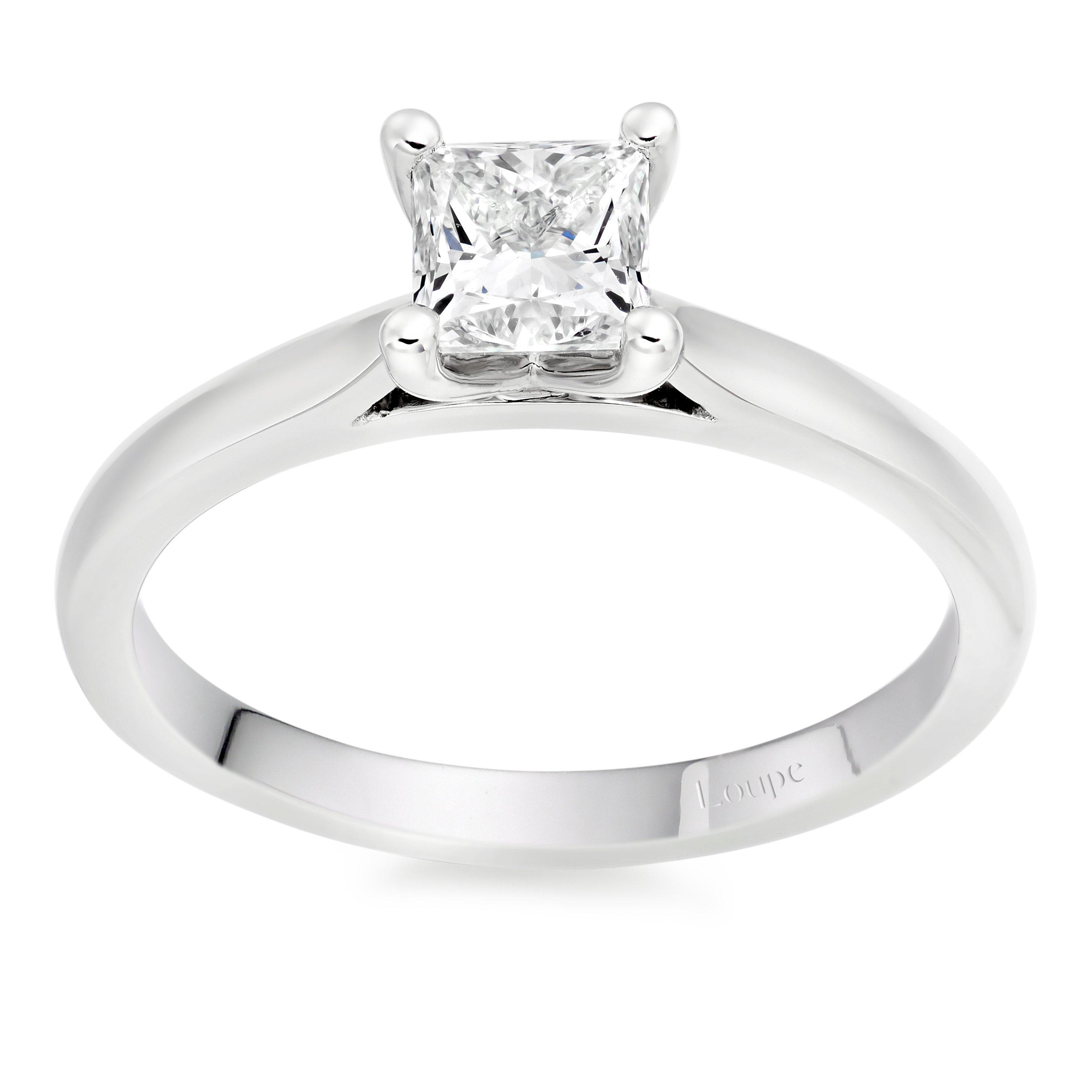 Loupe Icons Solitaire Diamond Ring in Platinum