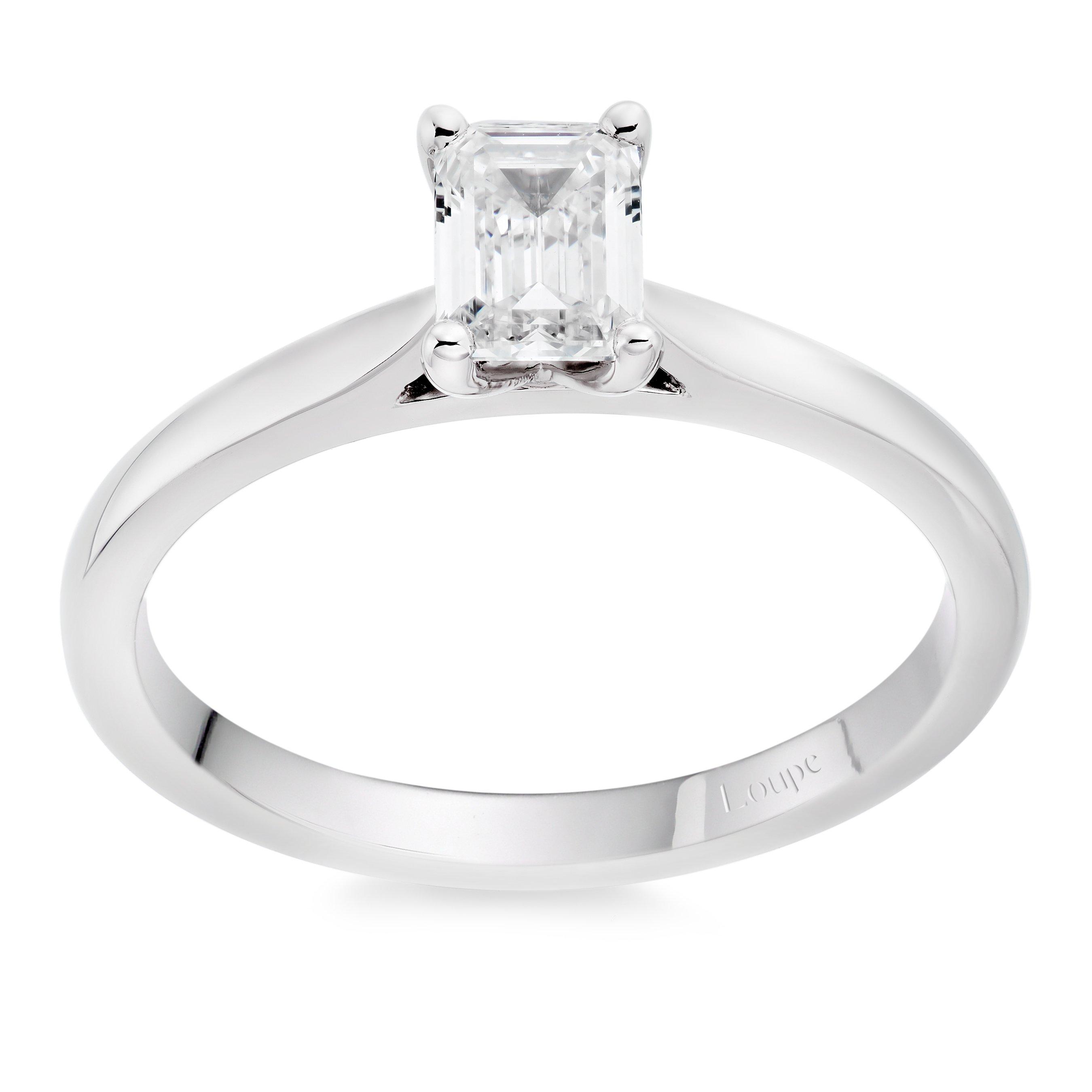 Loupe Icons Solitaire Diamond Ring in Platinum