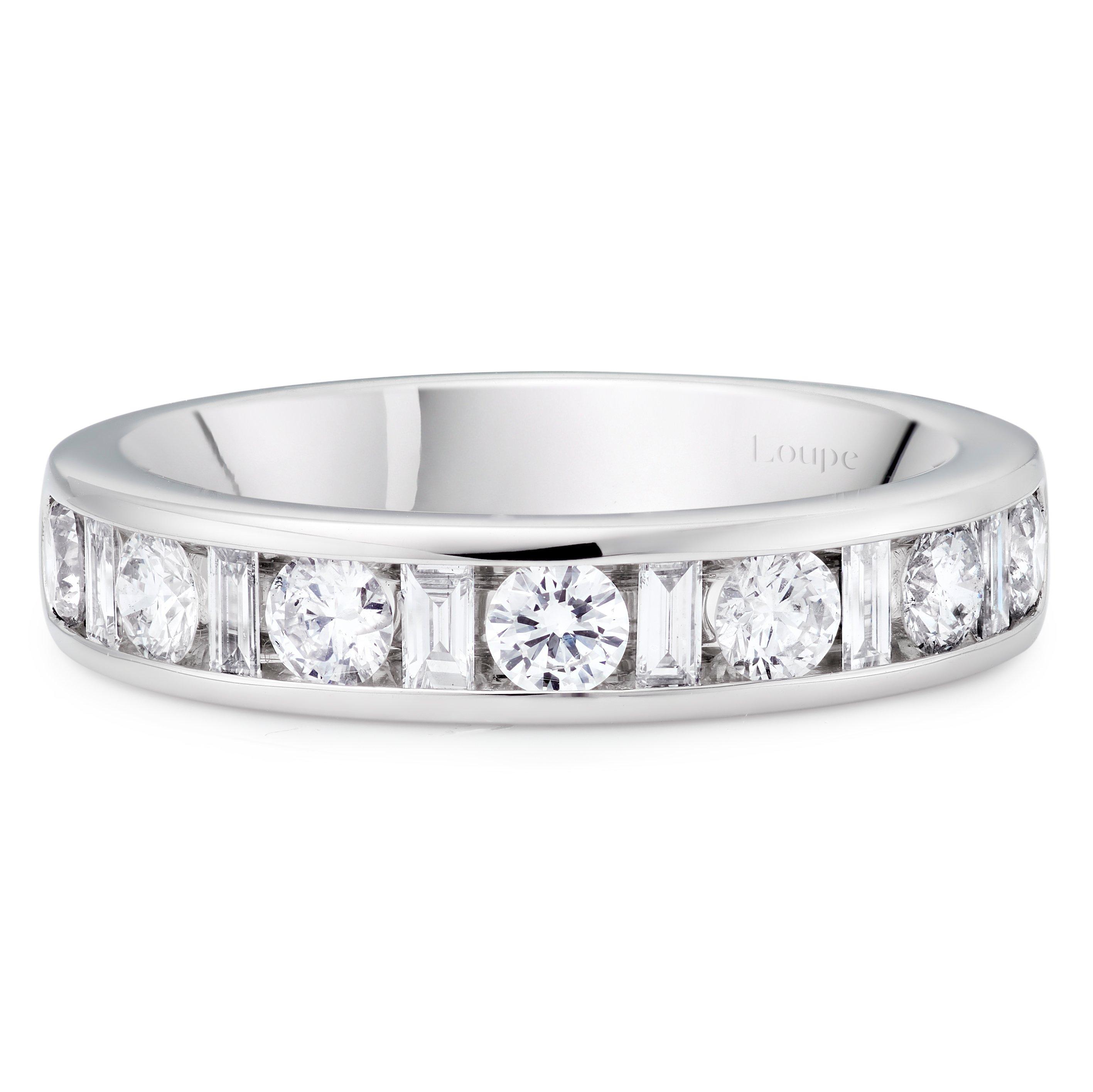 Loupe Icons Diamond Wedding Ring in Platinum