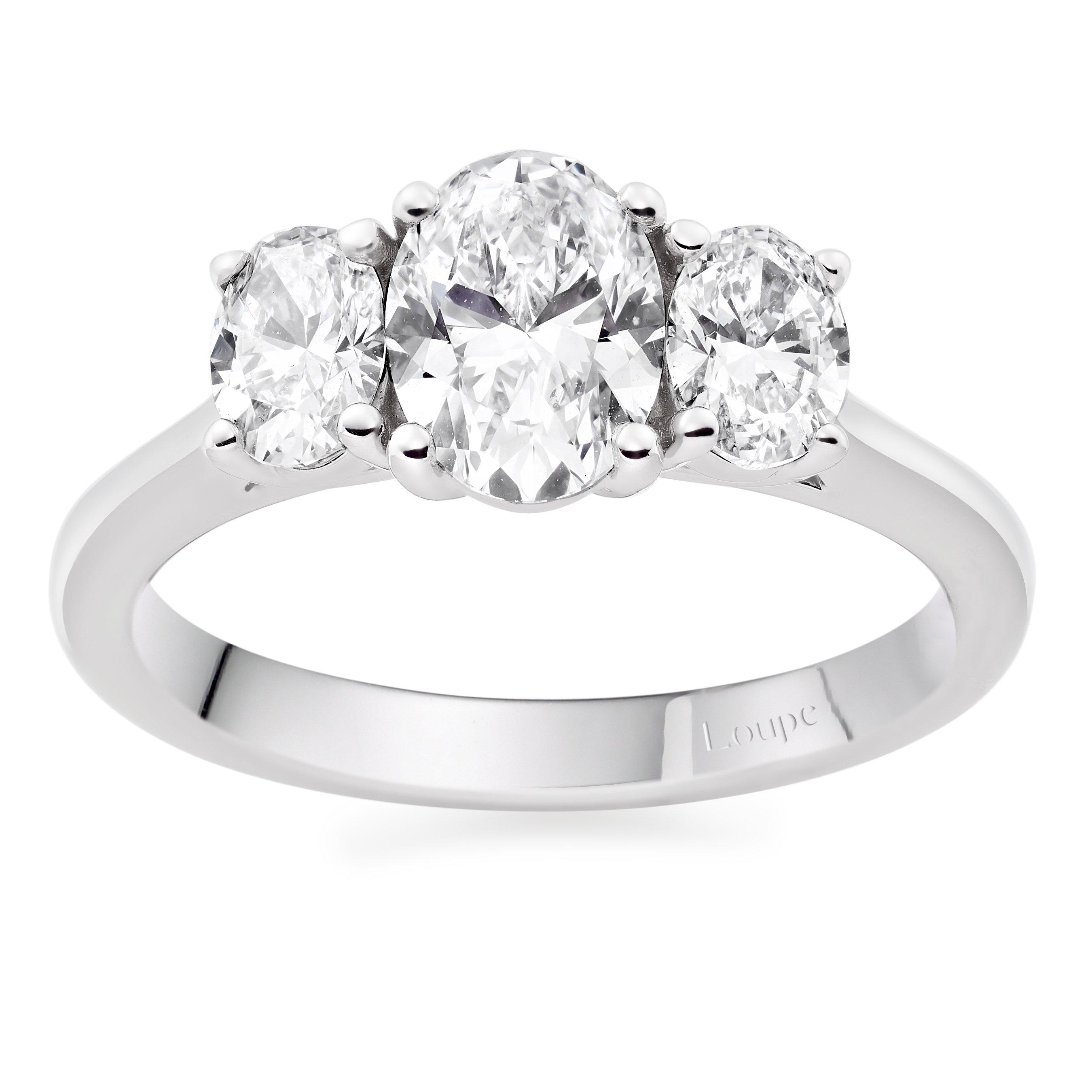 Loupe Icons Three Stone Diamond Ring in Platinum