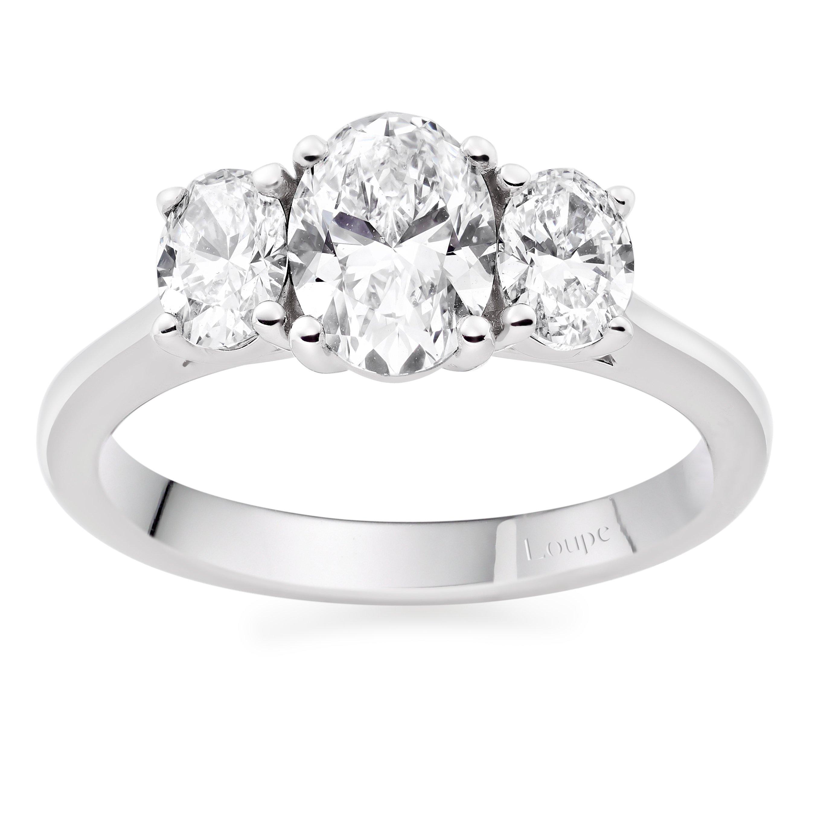 Icons Three Stone Diamond Ring in Platinum