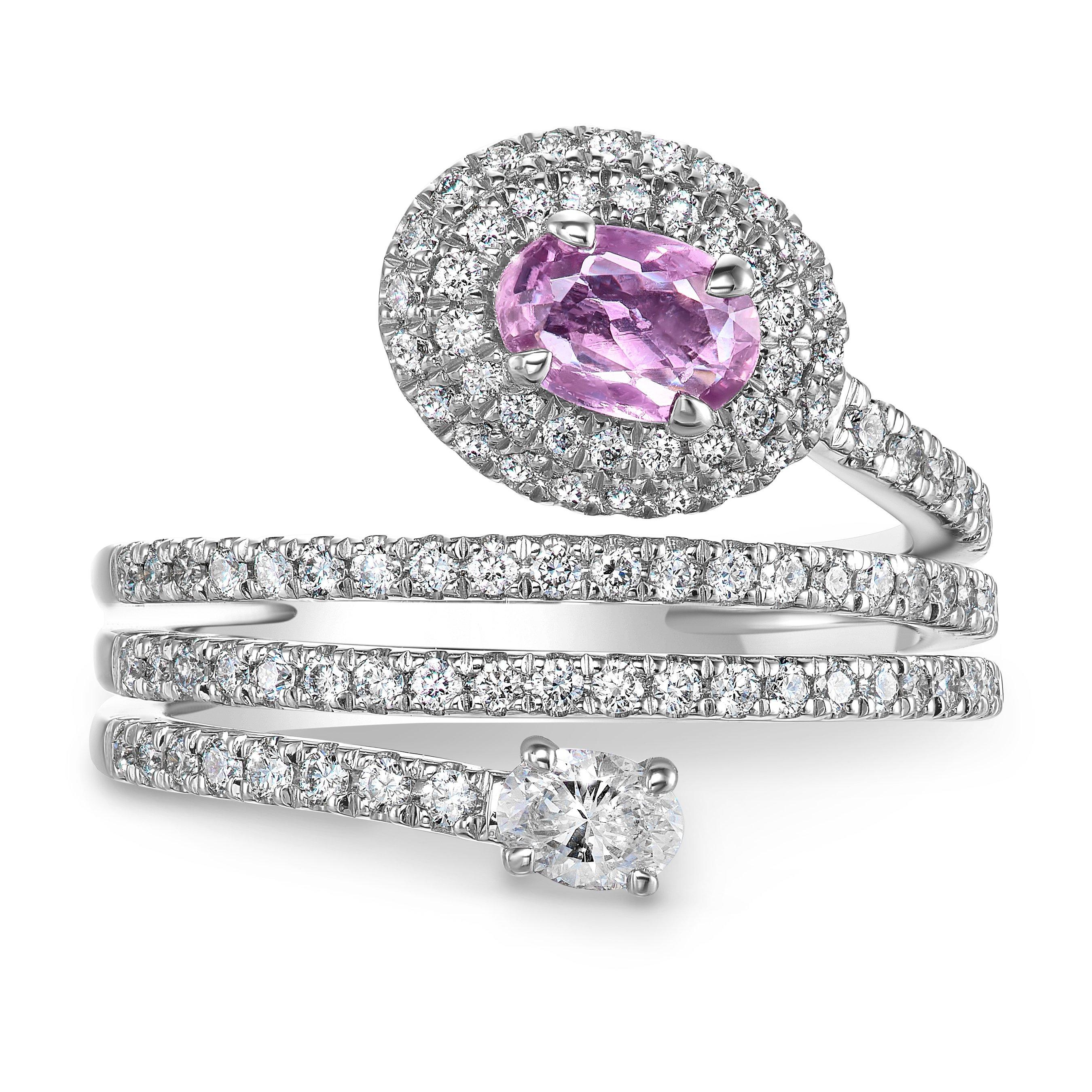 Loupe Iris Sapphire Diamond Ring in Platinum