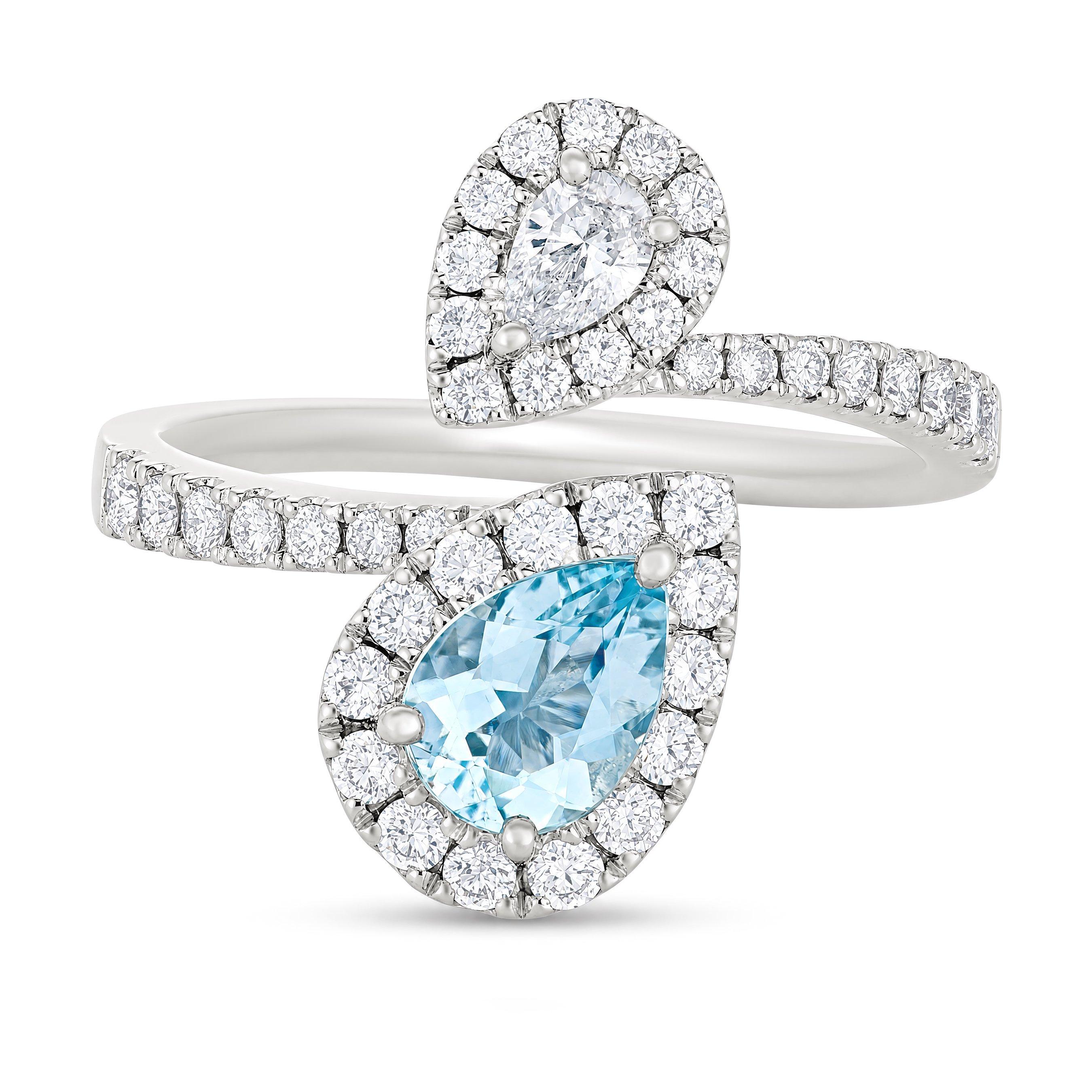 Loupe Spectrum Aquamarine Diamond Ring in Platinum