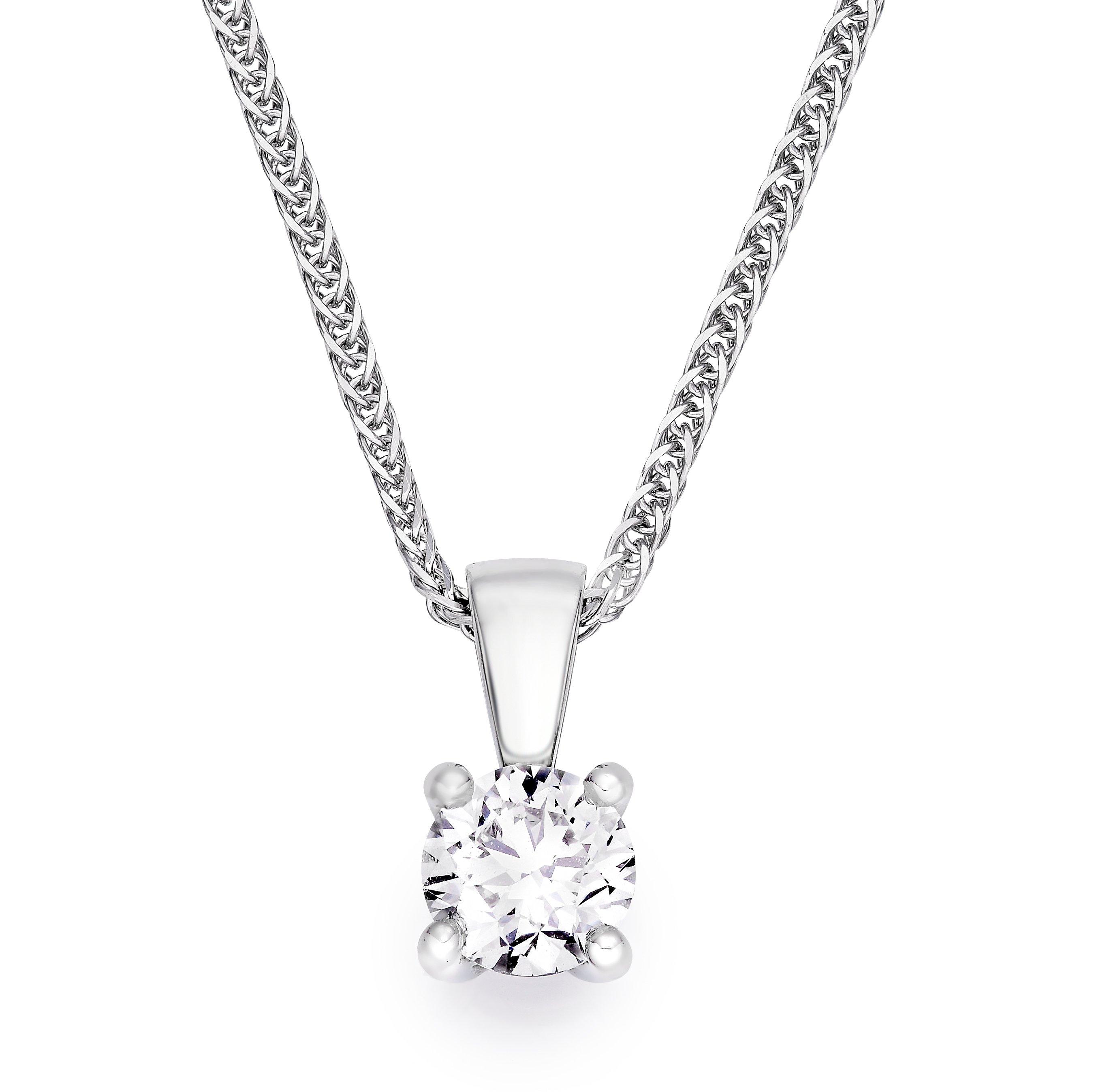 Loupe Icons Diamond Solitaire Pendant in Platinum