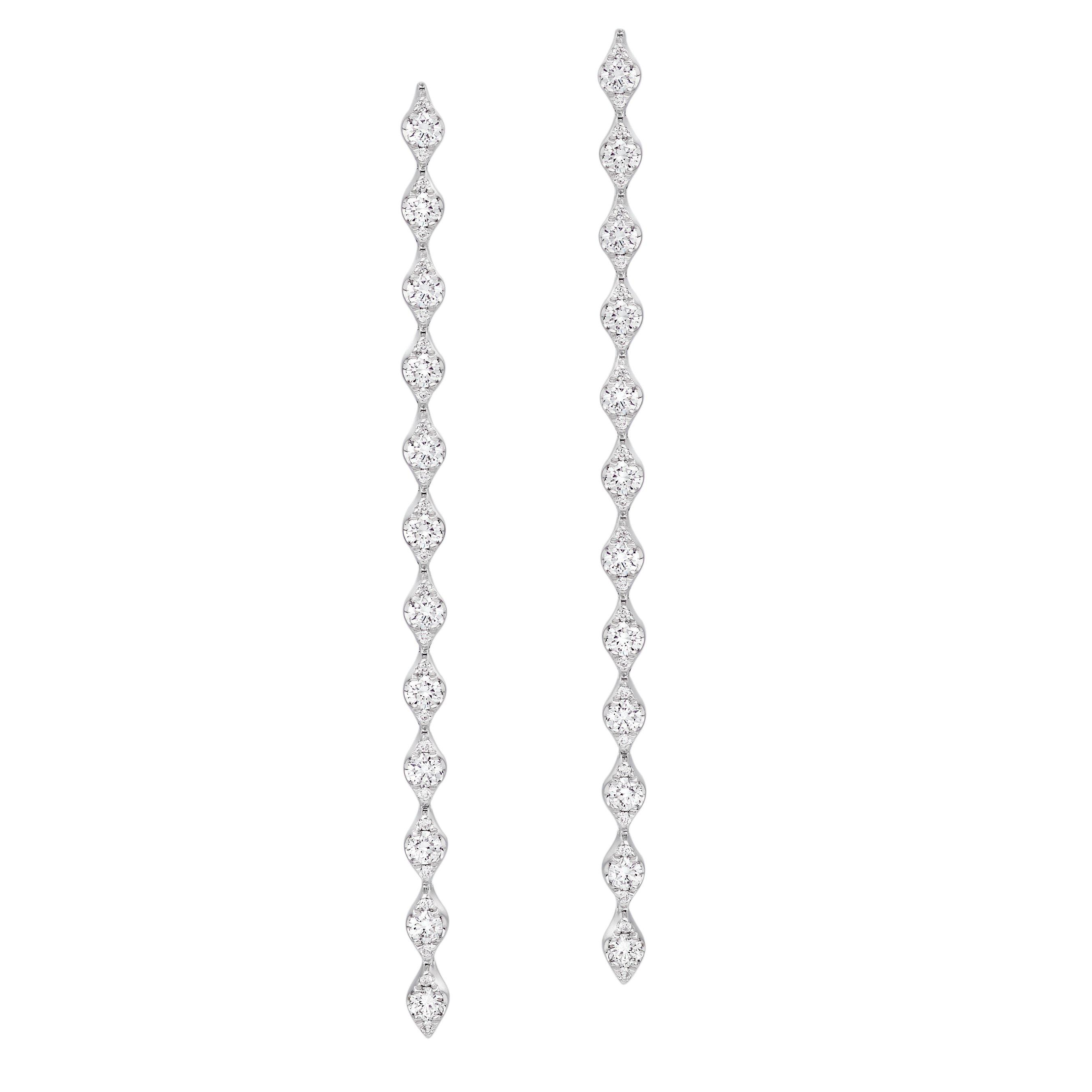Loupe Icon Diamond Drop Earrings in 18ct White Gold