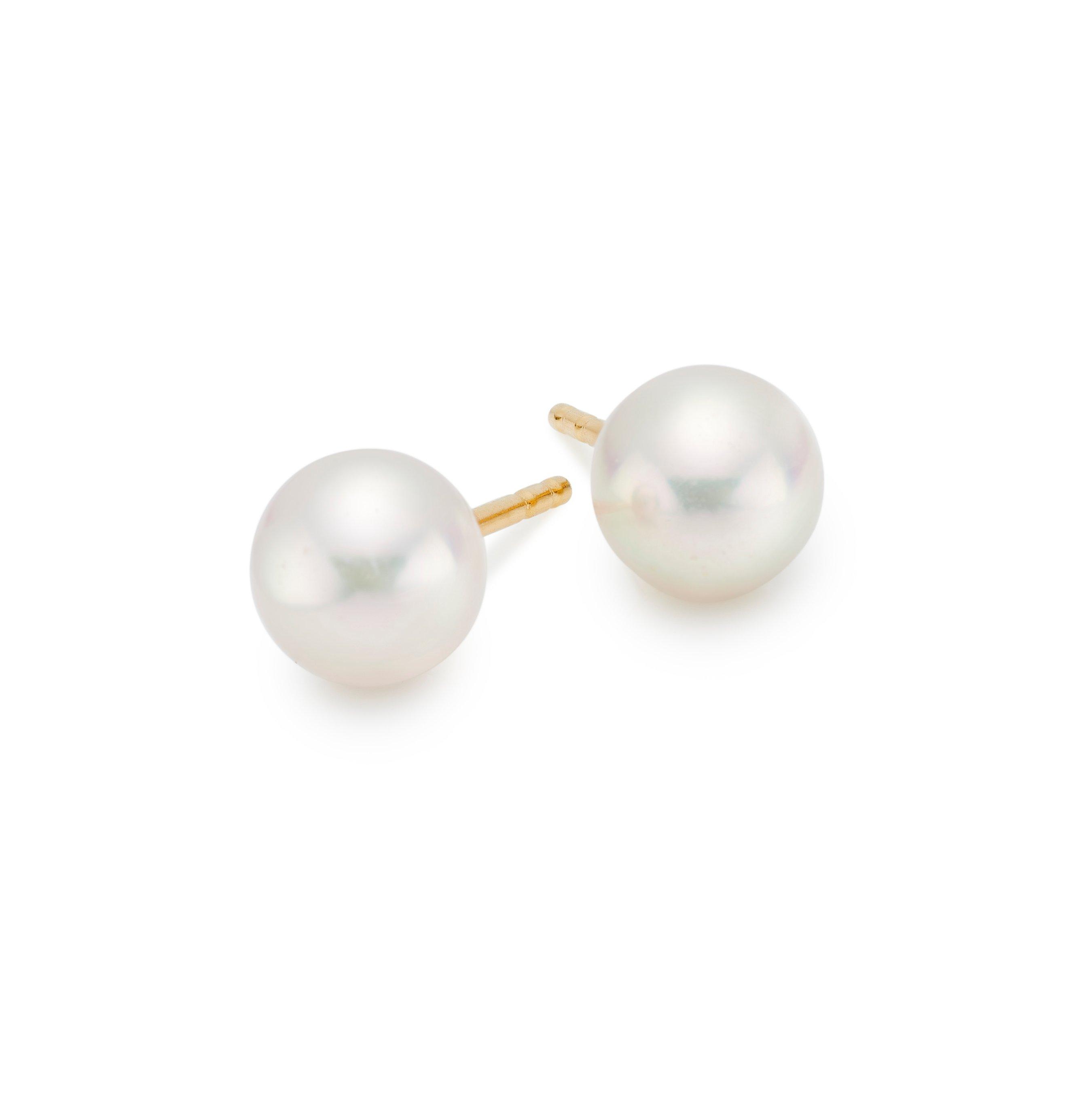 Mikimoto Classic Pearl Stud Earrings in 18ct Yellow Gold