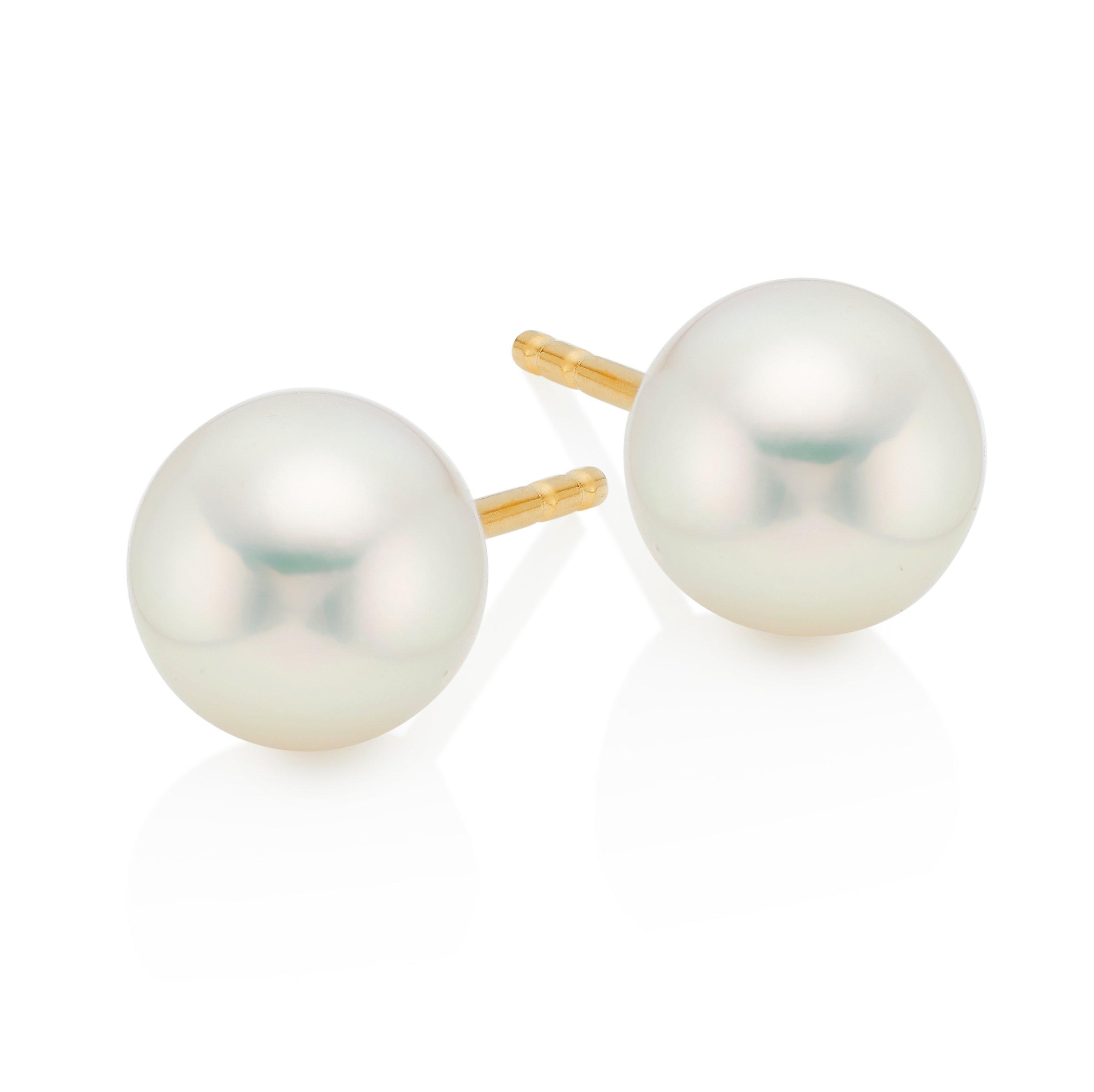 Mikimoto Classic Pearl Stud Earrings in 18ct Yellow Gold