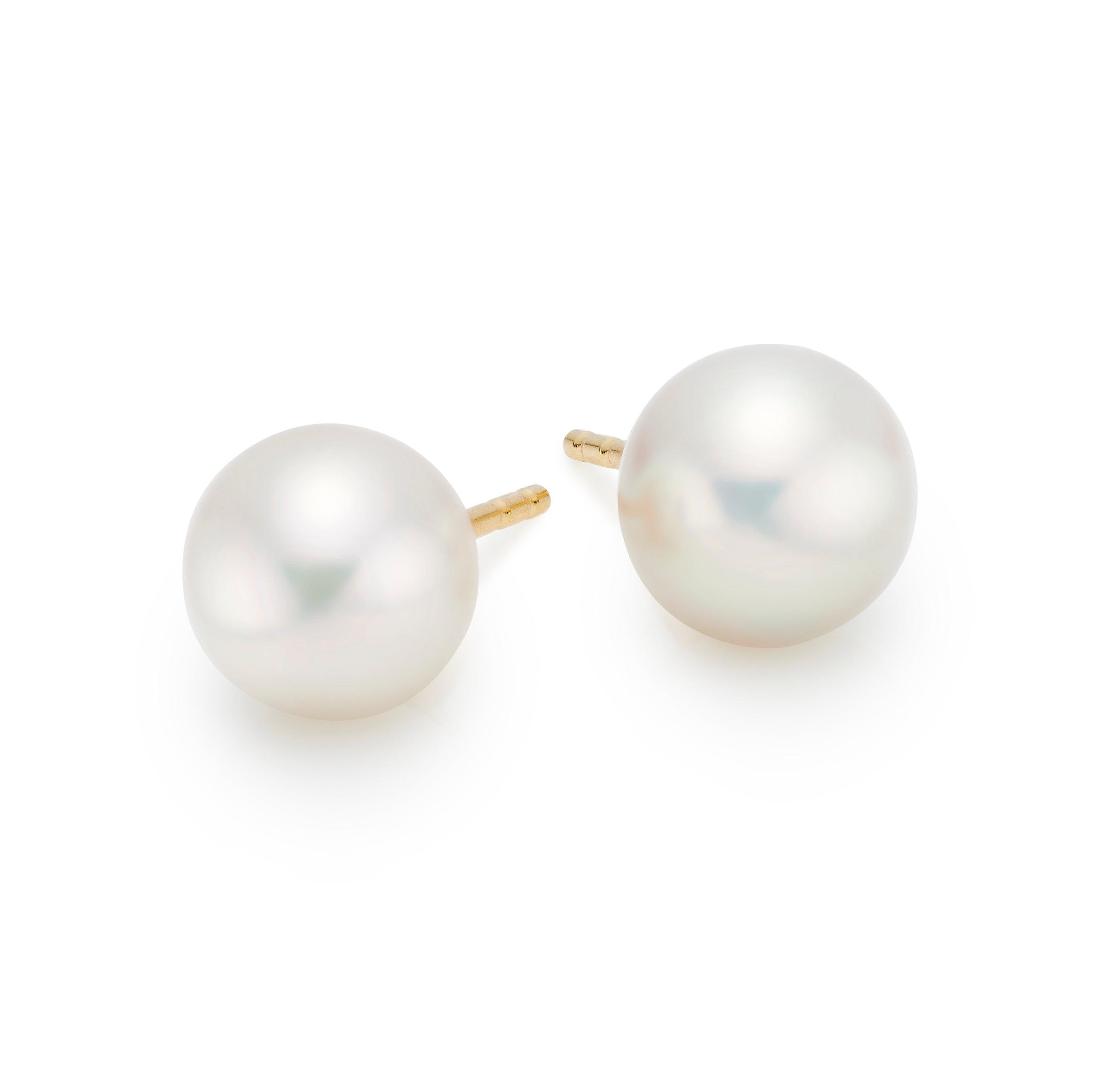 Mikimoto Classic Pearl Stud Earrings in 18ct Yellow Gold
