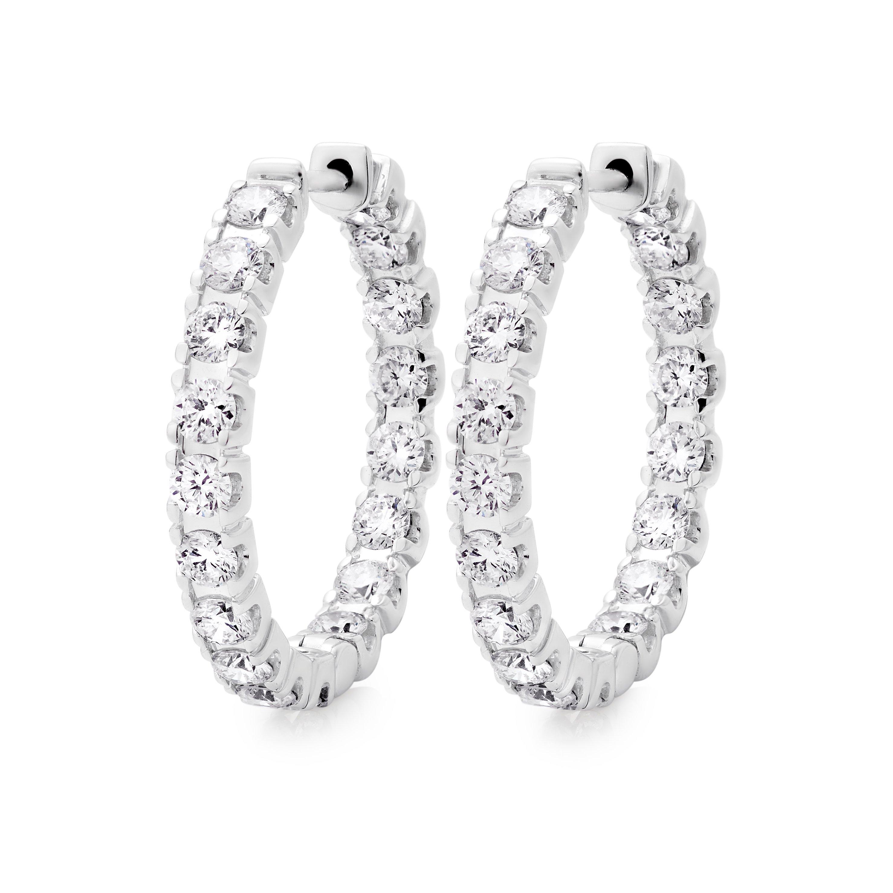Loupe Icons Diamond Hoop Earrings in 18ct White Gold LOU0125533 Loupe