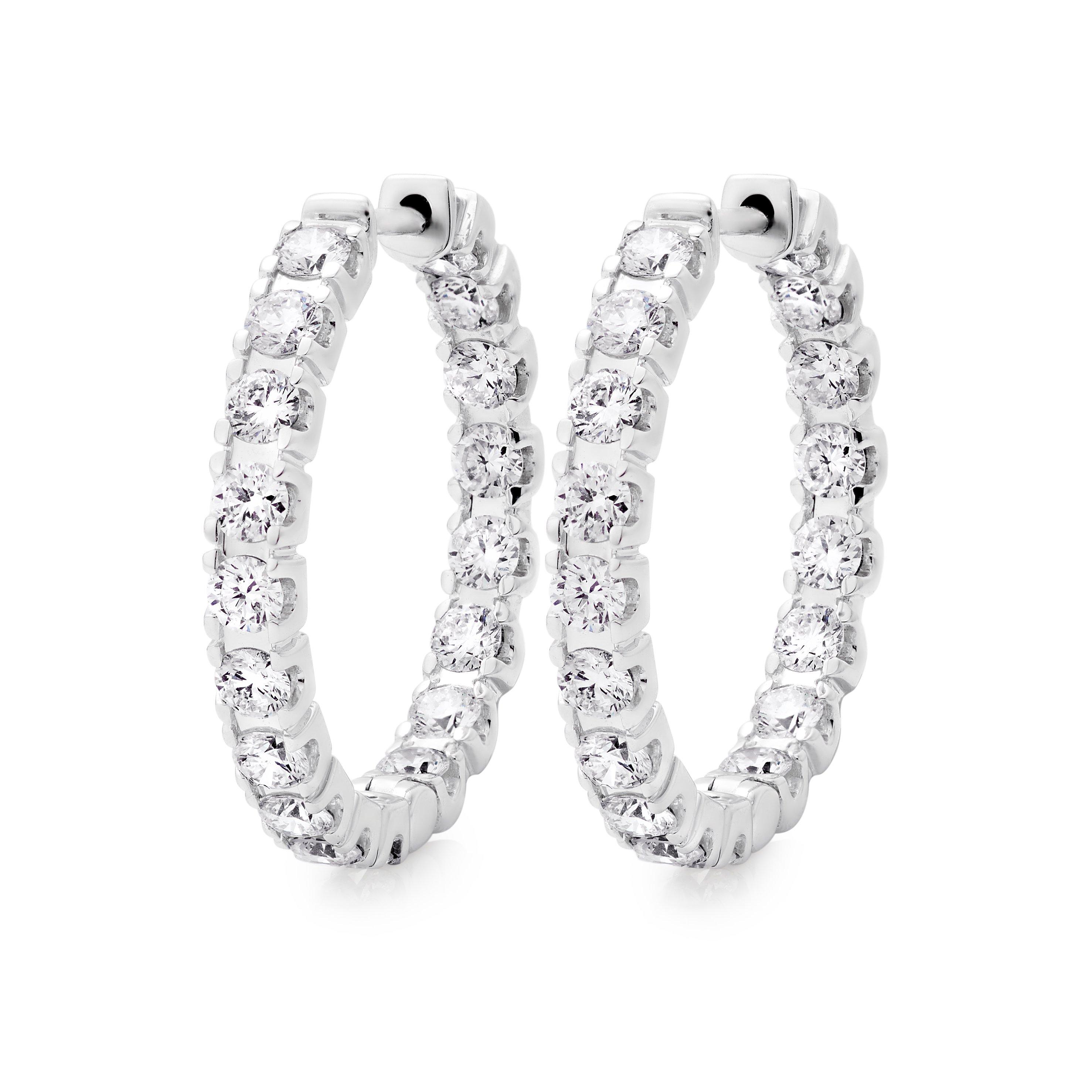 Loupe Icons Diamond Hoop 18ct White Gold Earrings