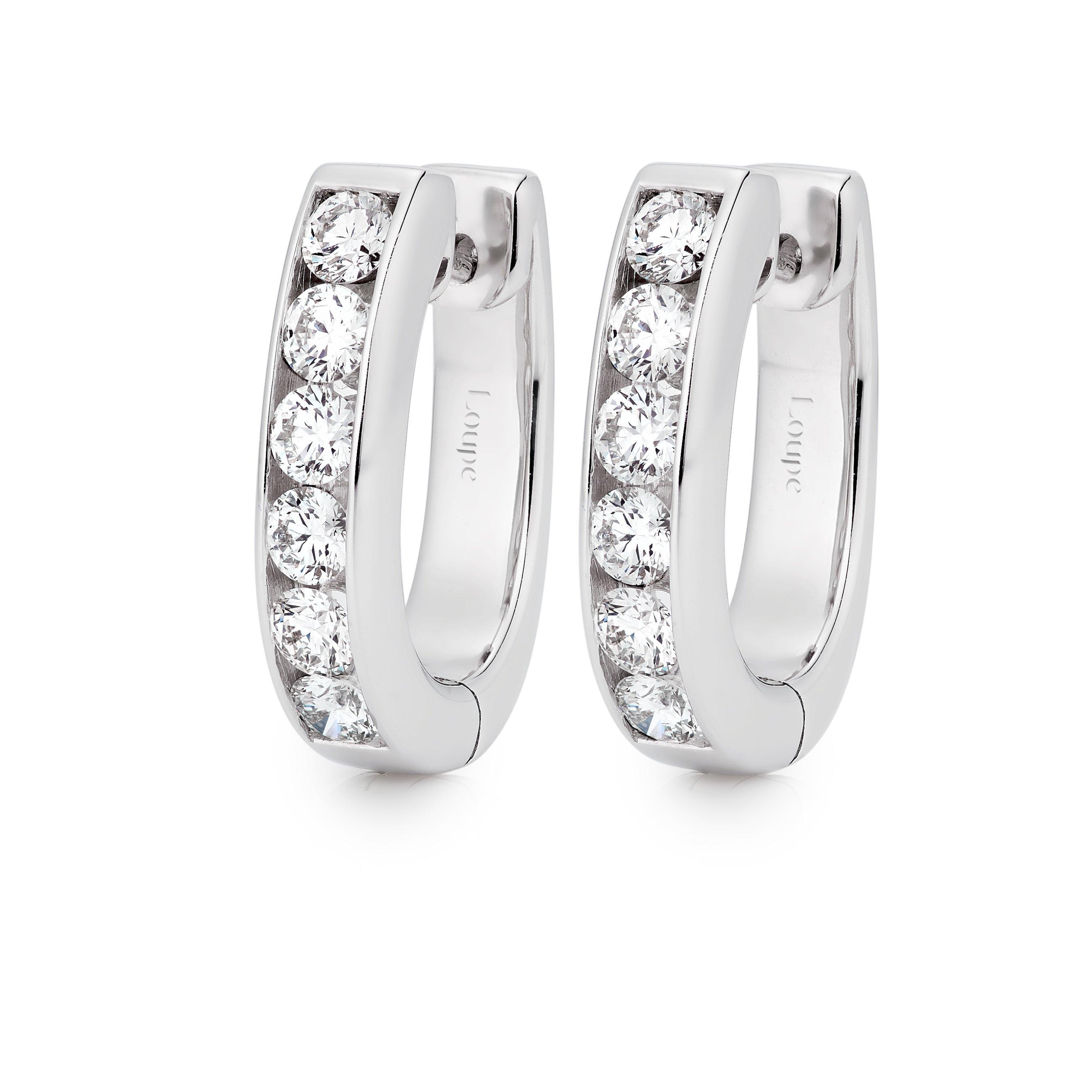Loupe Icons Diamond Hoop Earrings in 18ct White Gold
