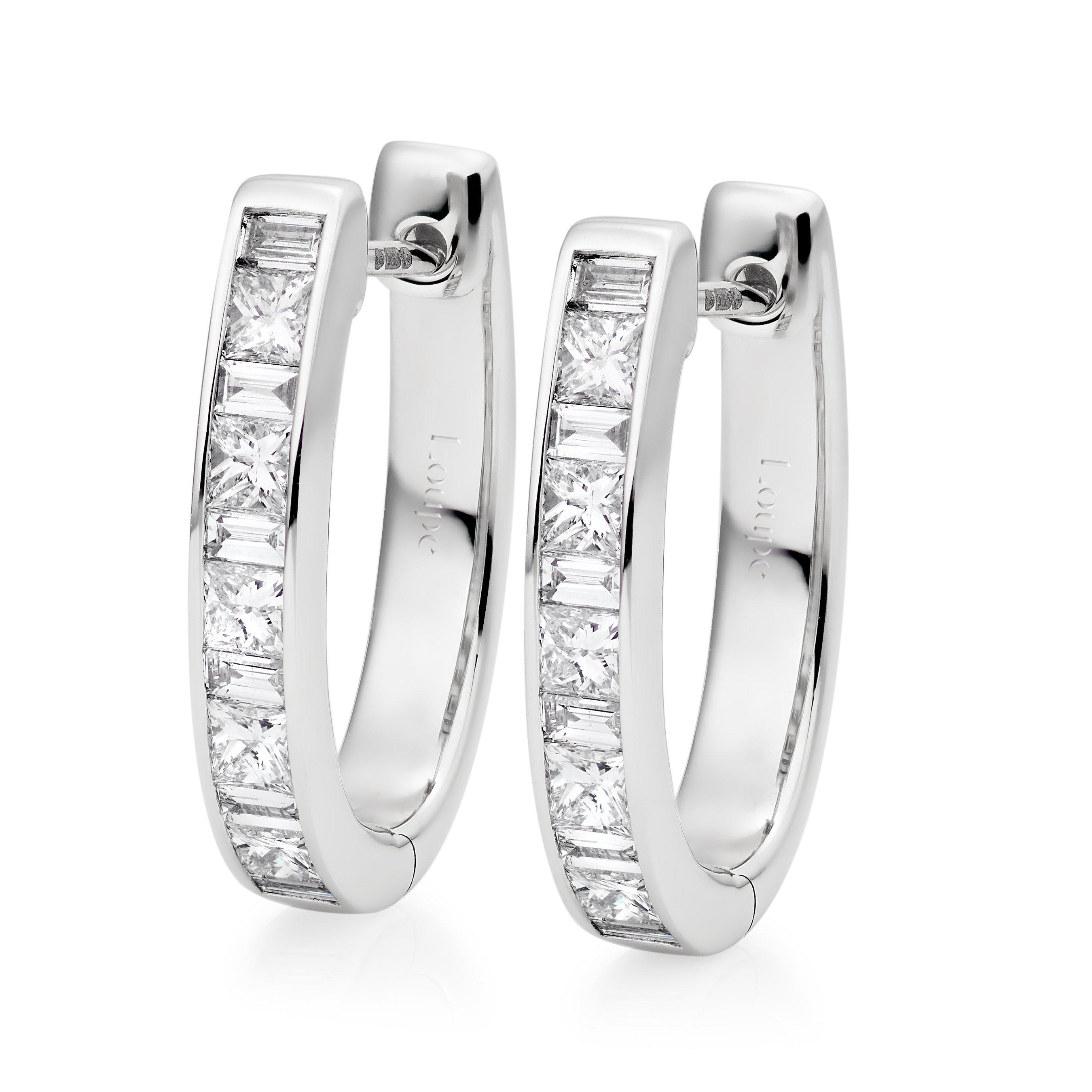 Loupe Icons Diamond Hoop Earrings in 18ct White Gold