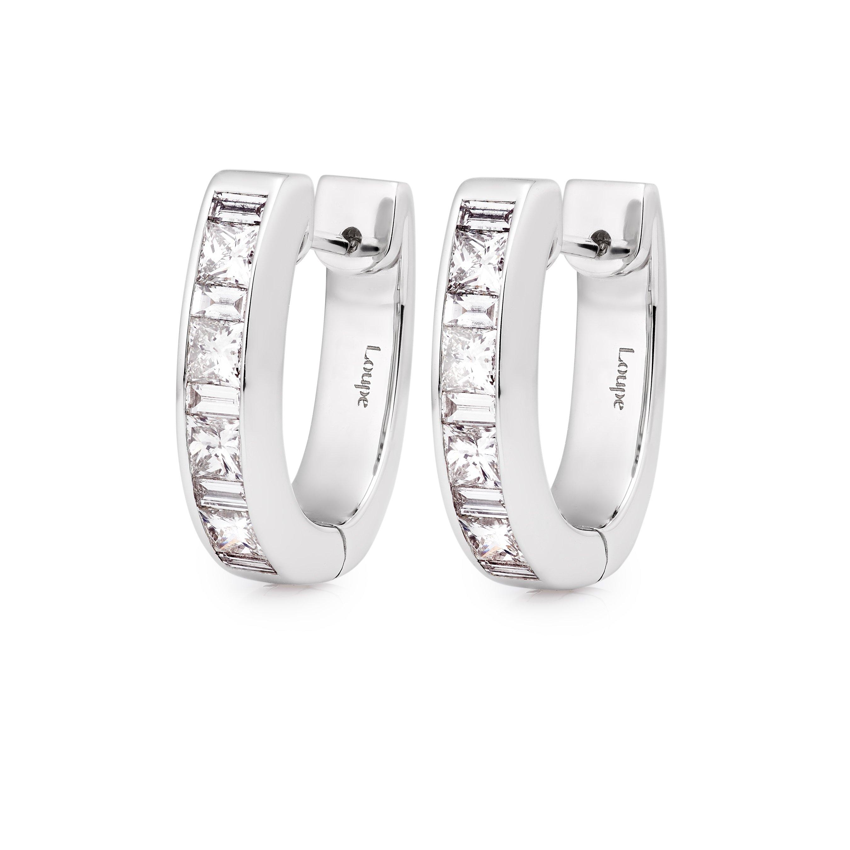 Loupe Icons Diamond Hoop Earrings in 18ct White Gold
