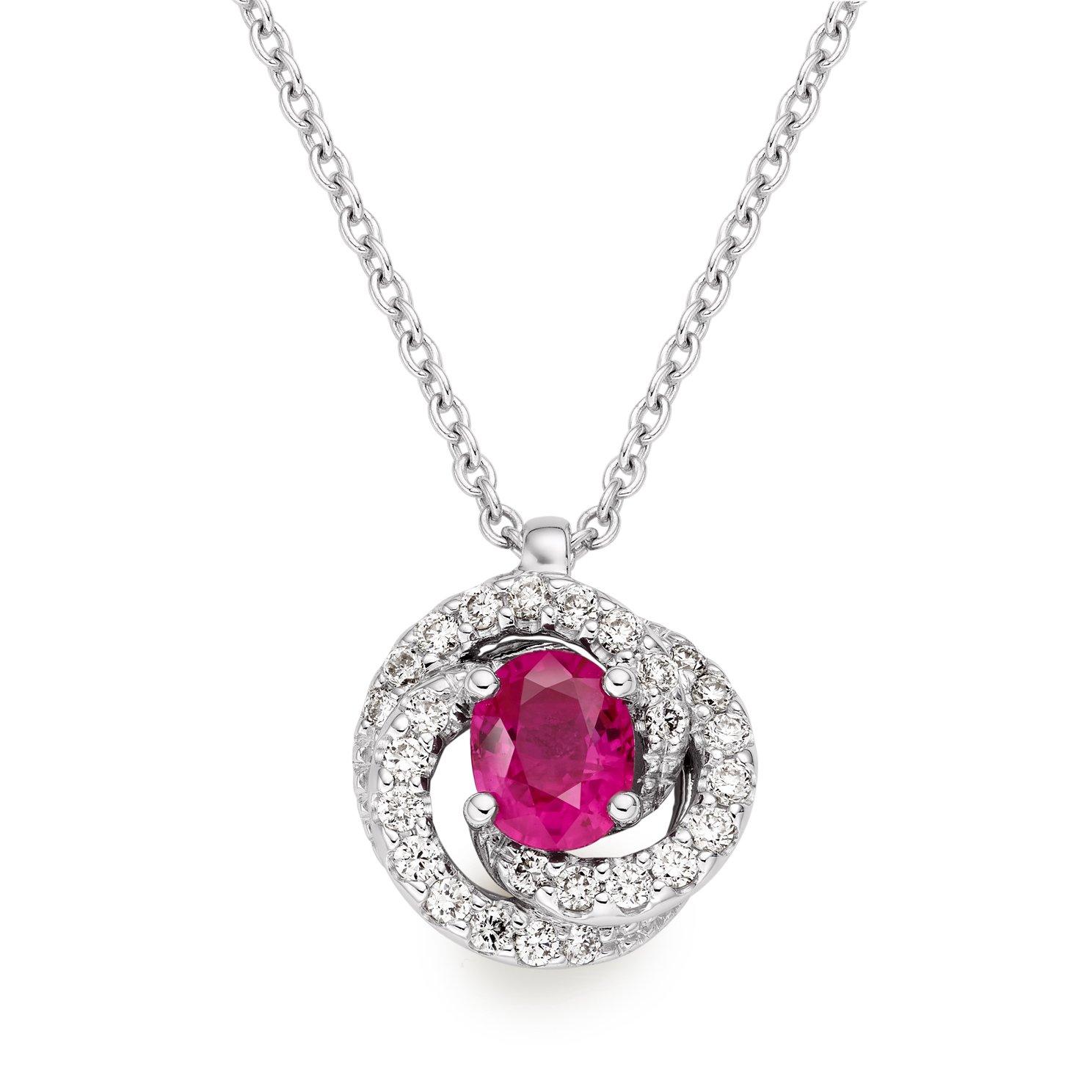 Loupe Icons Swirl Ruby and Diamond Pendant in 18ct White Gold | LOU ...