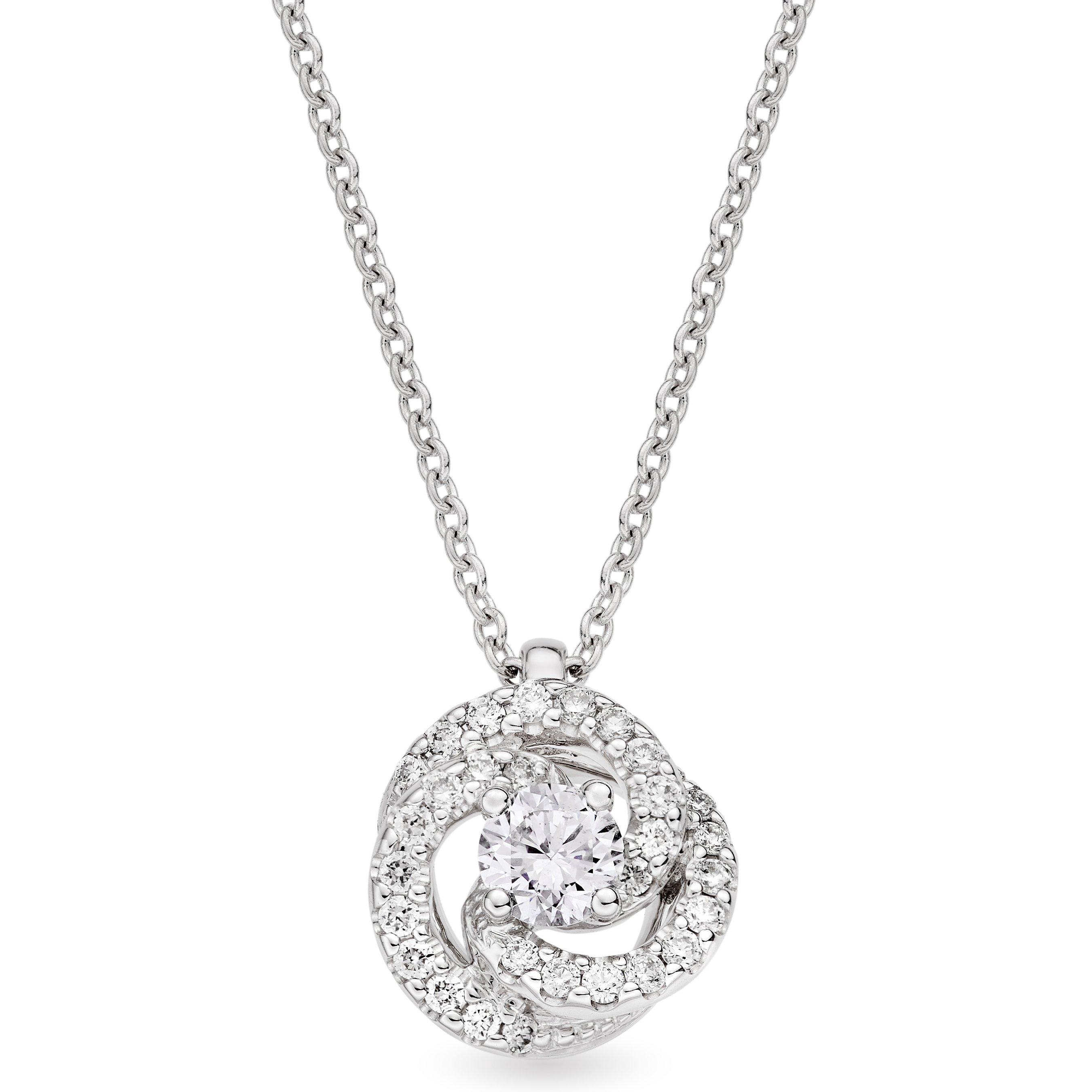 Loupe Icons Swirl Diamond Pendant in 18ct White Gold