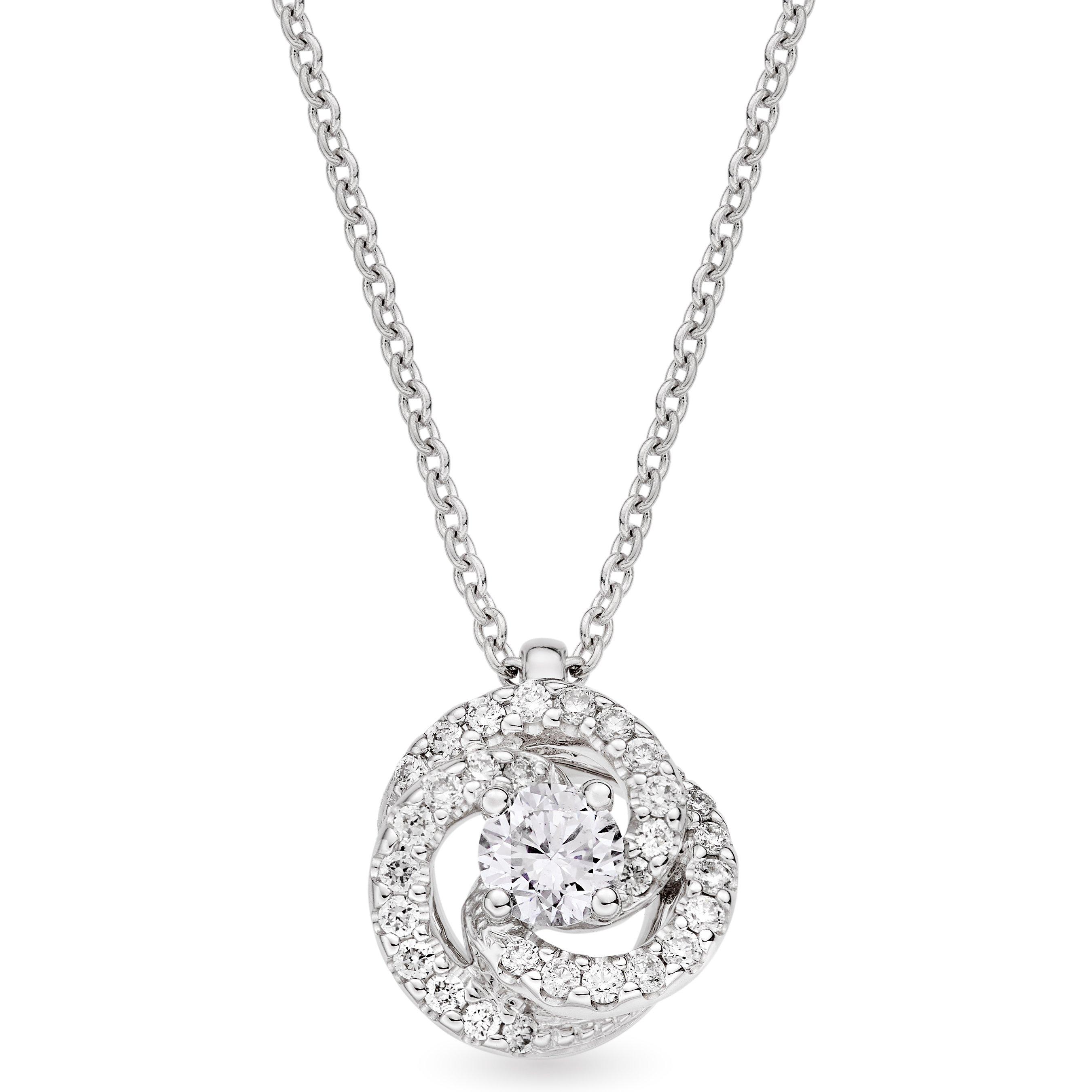 Loupe Icons Swirl Diamond Pendant in 18ct White Gold | LOU-0125631 | Loupe