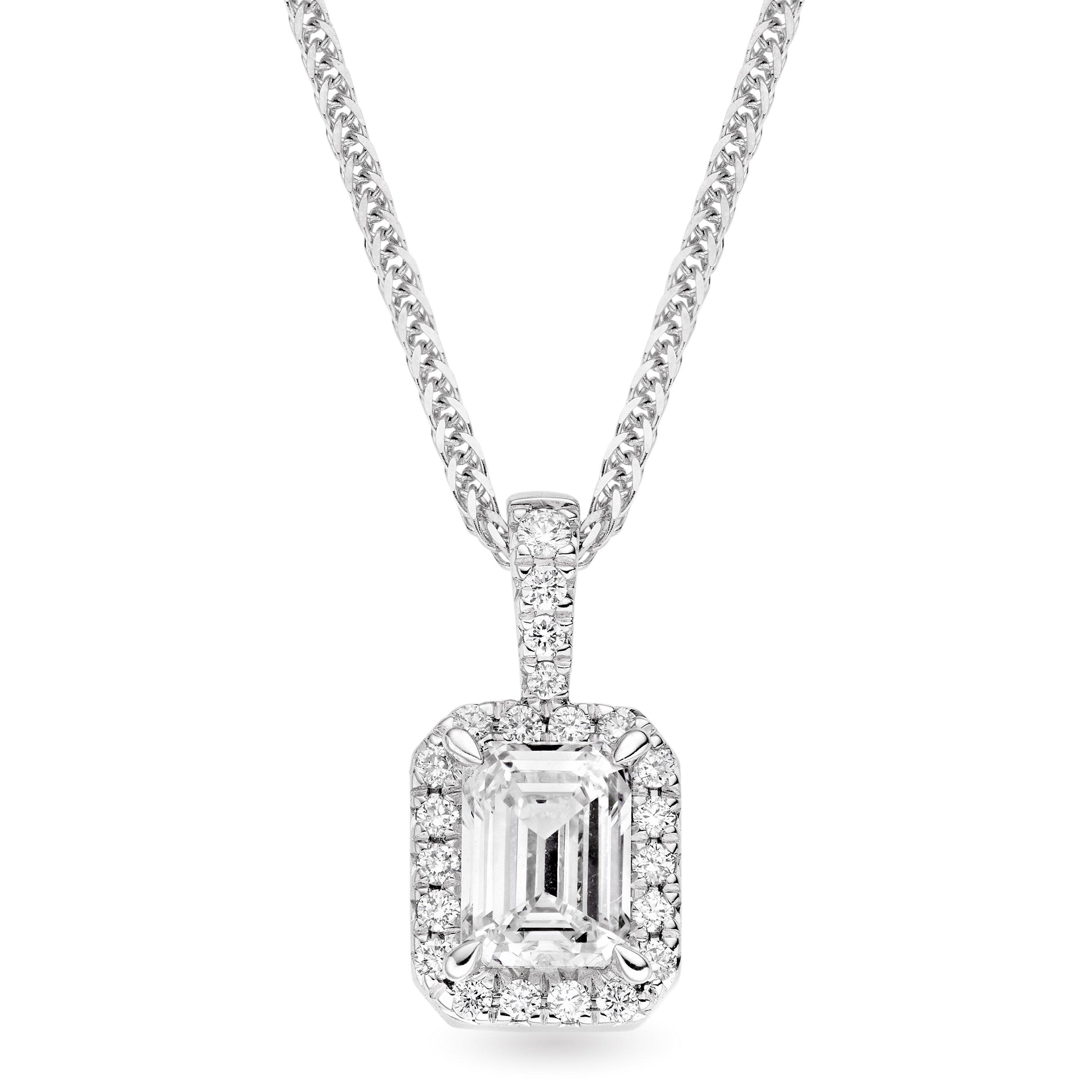 Loupe Celeste Diamond Halo Pendant in 18ct White Gold