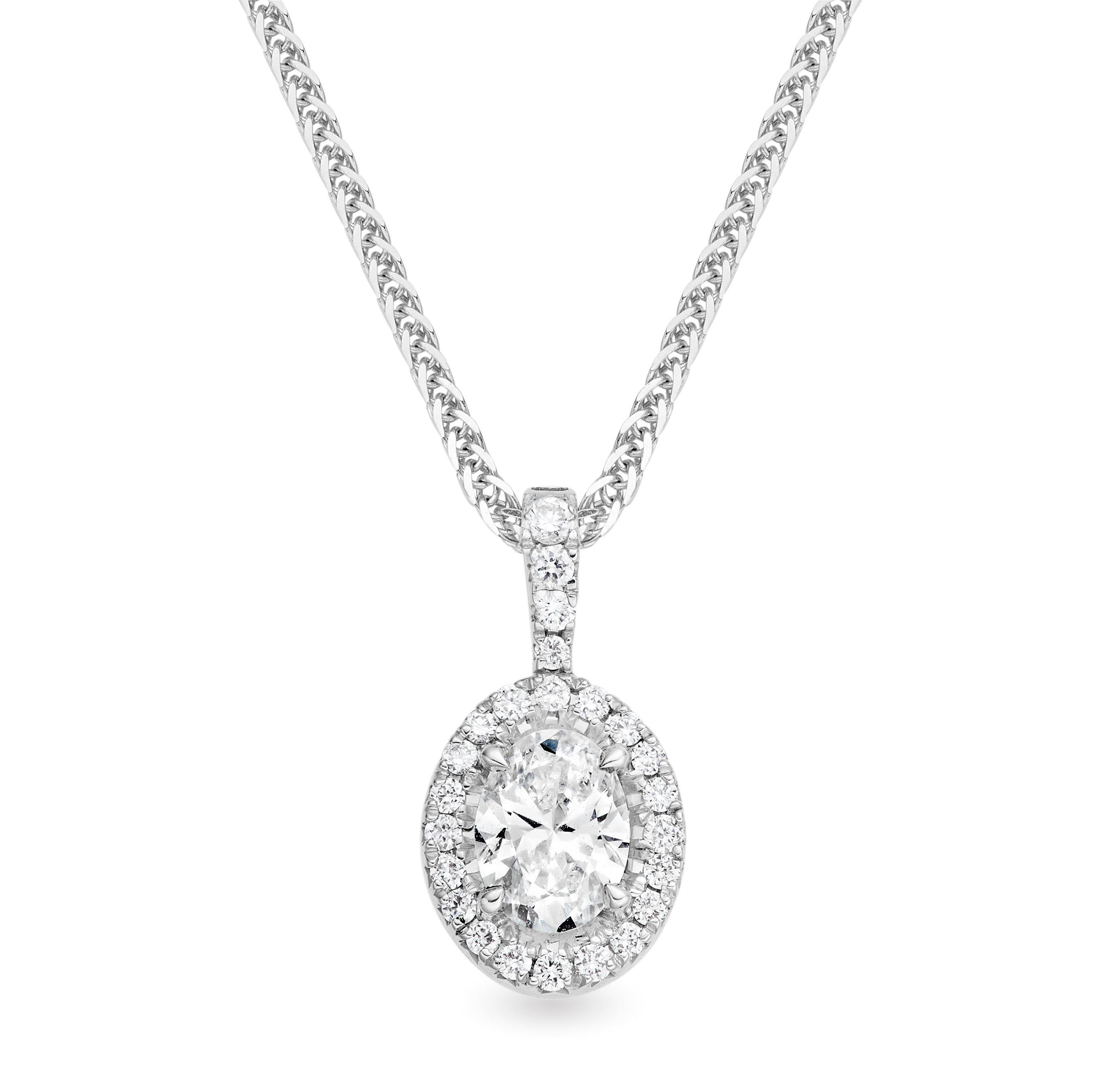 Loupe Celeste Diamond Halo Pendant in 18ct White Gold