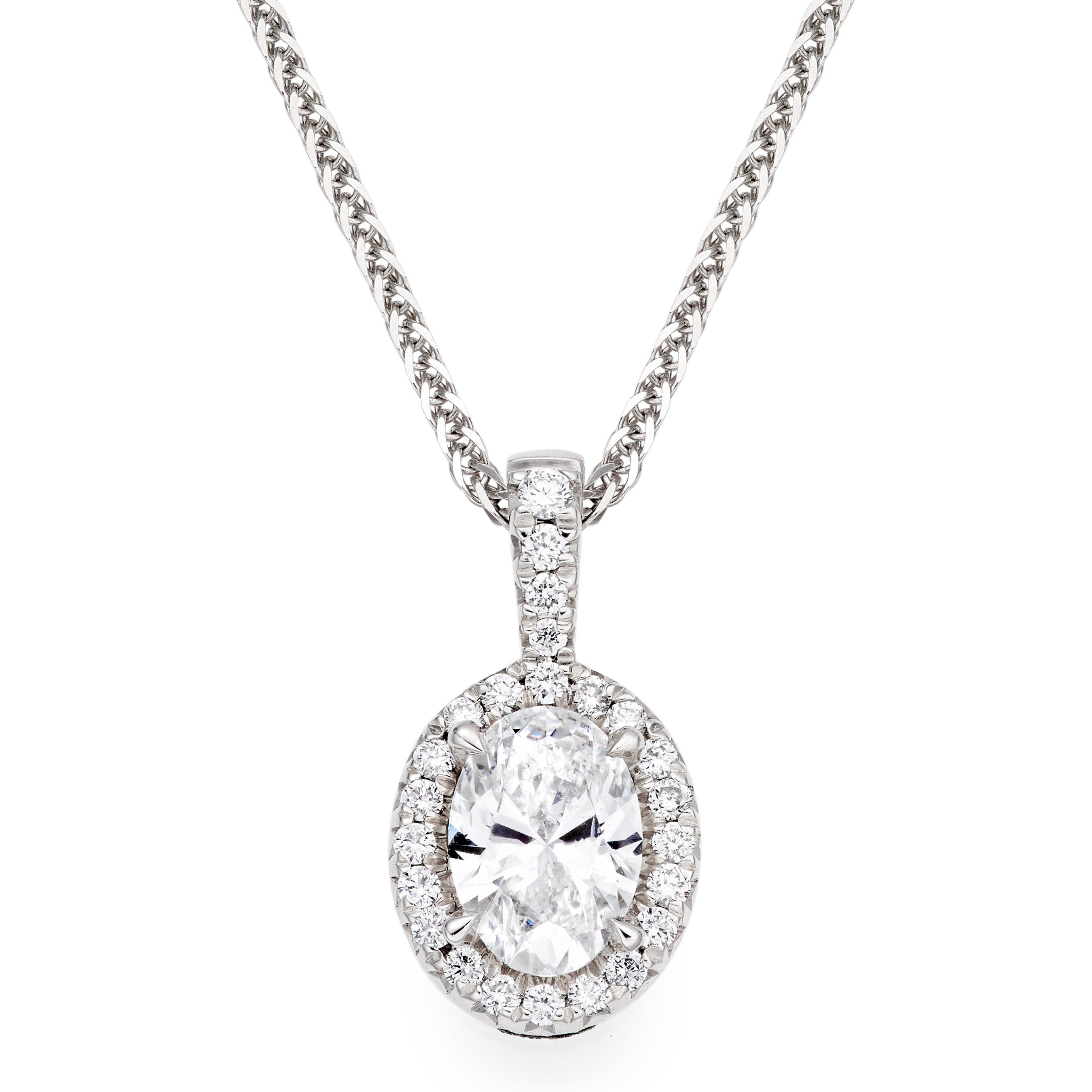 Loupe Celeste Diamond Halo Necklace in 18ct White Gold