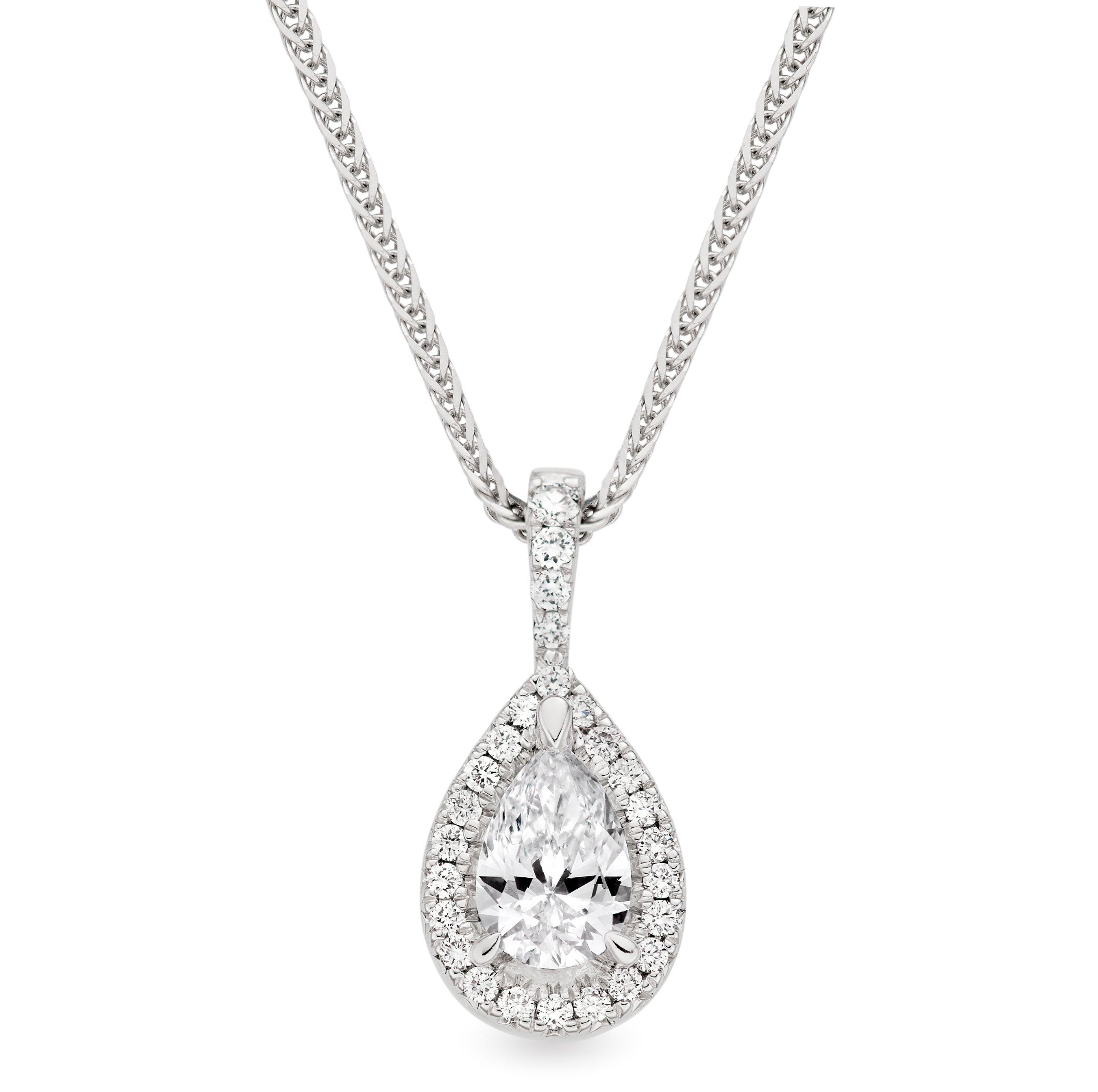 Loupe Celeste Diamond Halo Pendant in 18ct White Gold