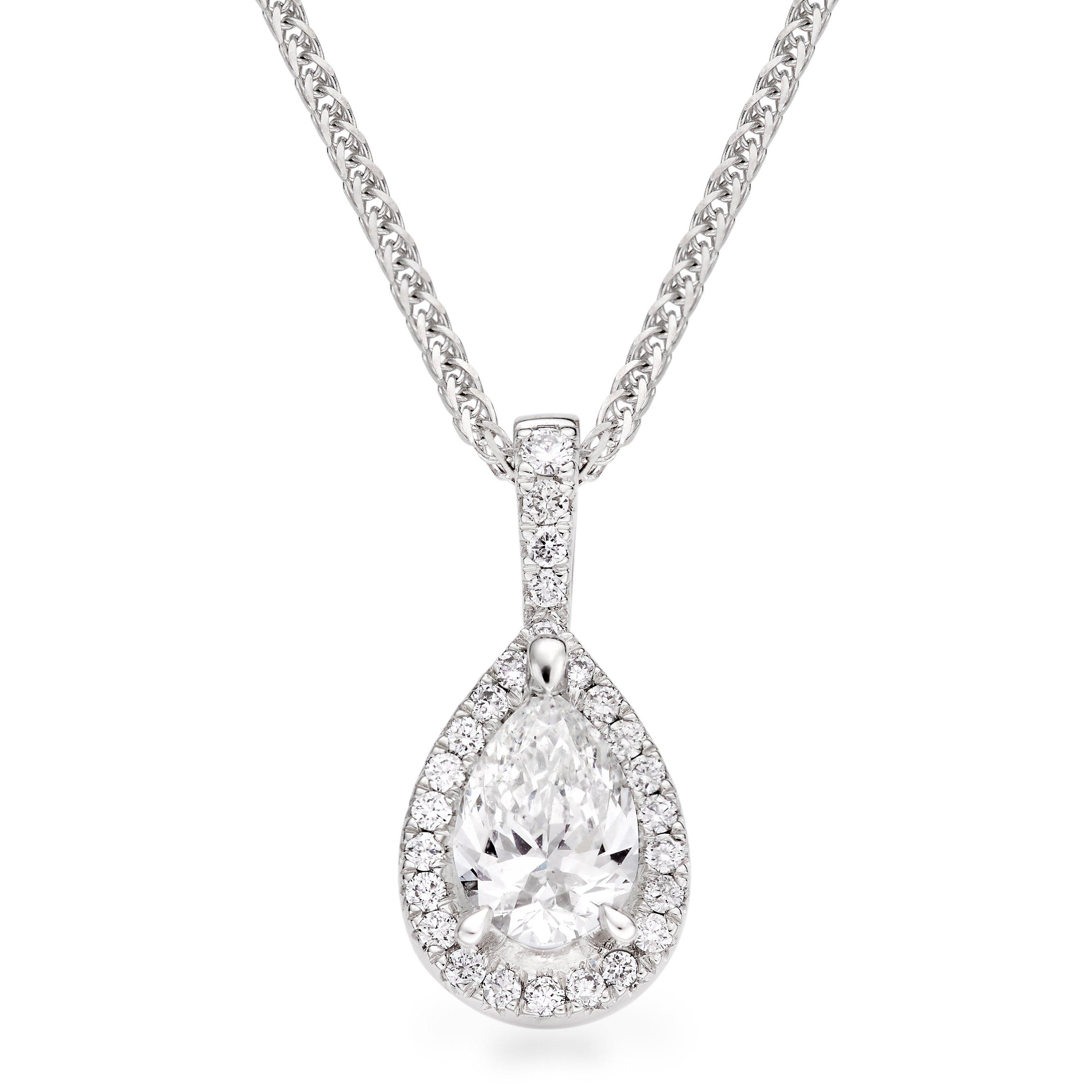 Loupe Celeste Diamond Halo Pendant in 18ct White Gold